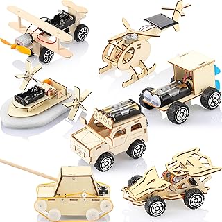 7 in 1 STEM Kit Wood Projects for Kids to Build 3D Wooden STEM Building Kit Puzzles Mechanical Car Educational Science Models Kits Building Toys for Kids 8 9 10 11 12 Year Old