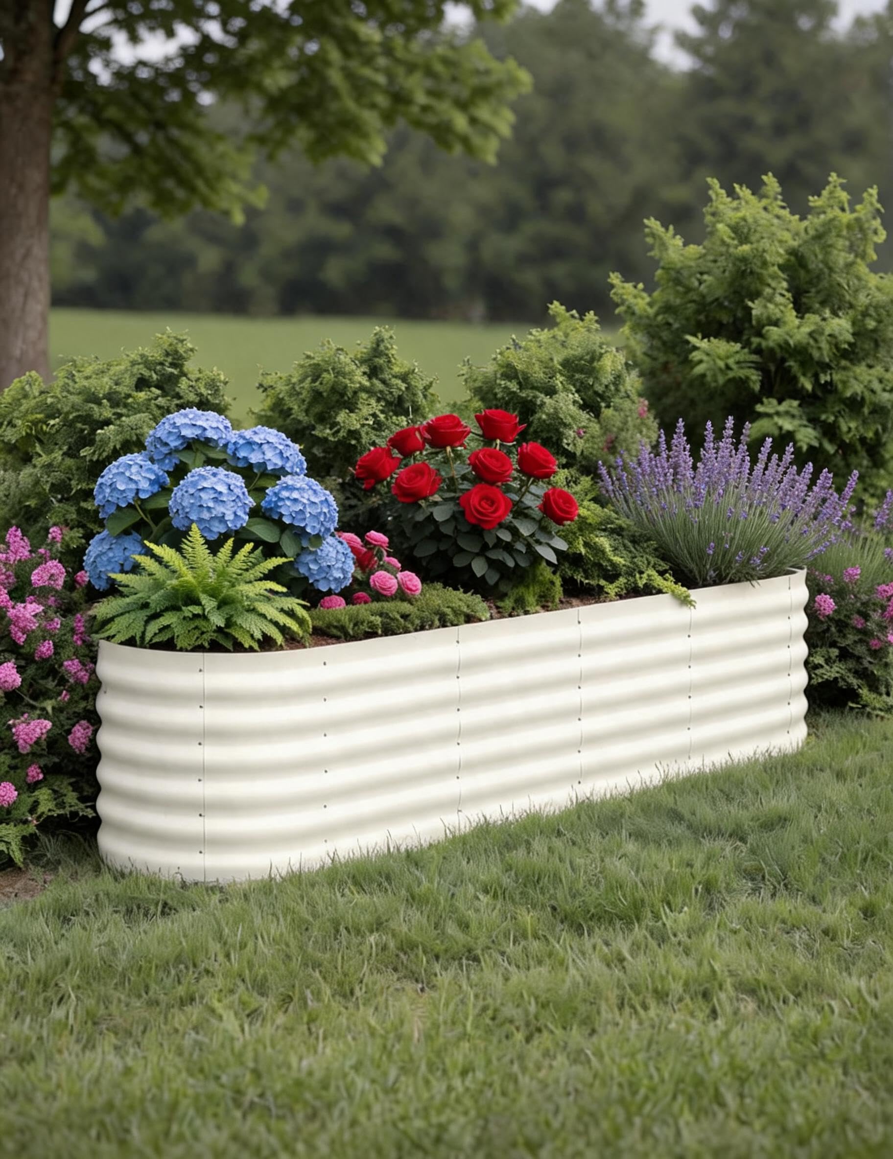 GarveeTech 2Pcs Raised Garden Bed 240x60x45cm, Galvanised Steel Planter Box