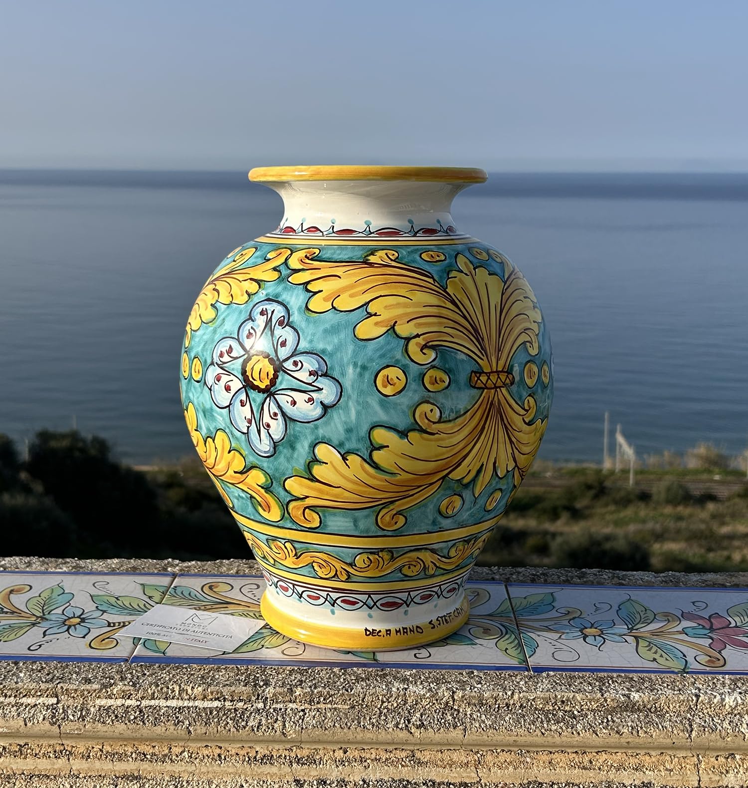 Vase en céramique sicilienne gomes art 28 l'âme de l'artisanat