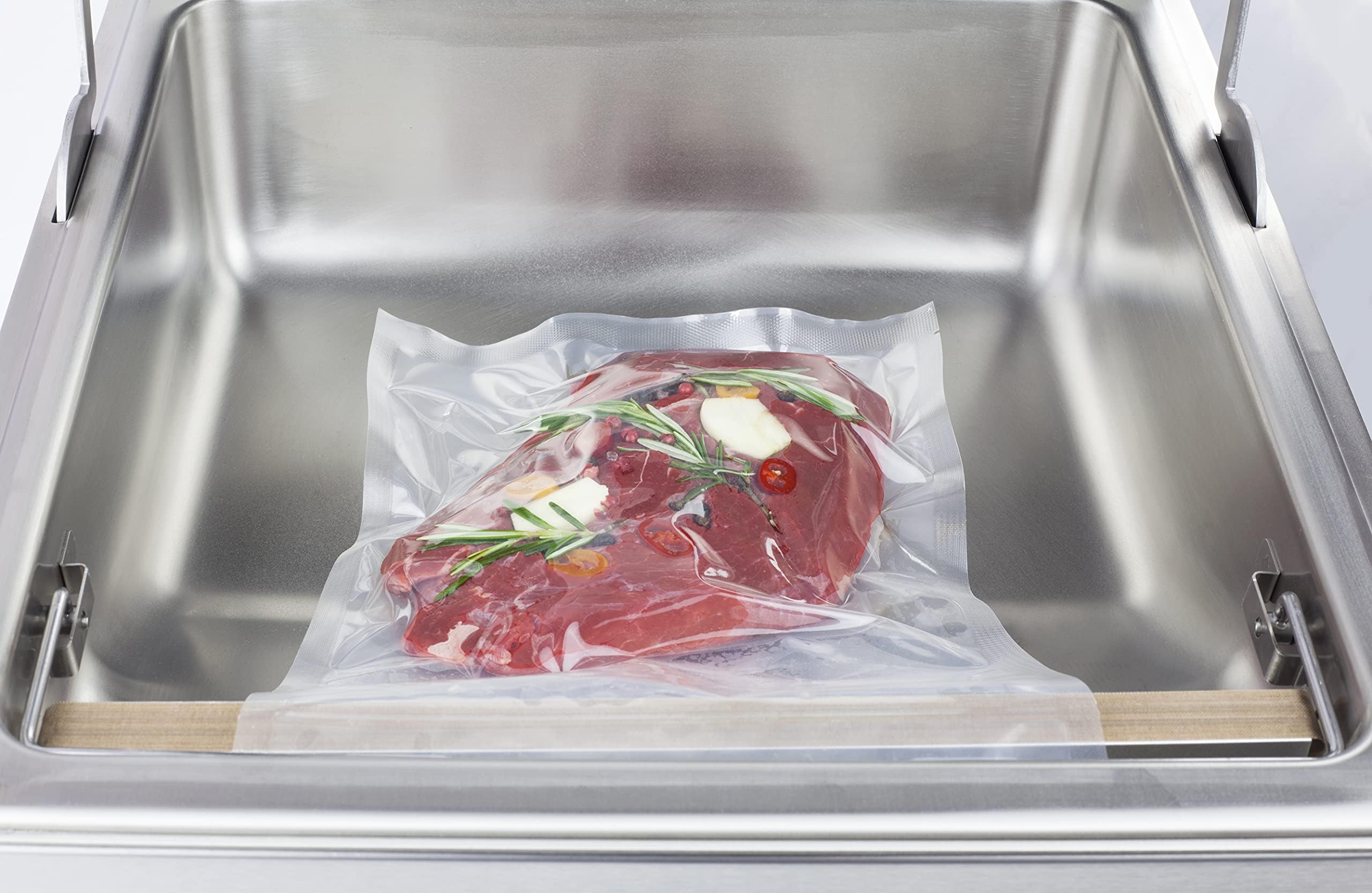 CASO Linea 3 Stelle Sacchetti Sottovuoto per Alimenti, 100 Buste 25 x 35 cm per macchine a campana, adatti alla cottura Sous Vide, senza BPA, spessore 90 μm, Made in Europe