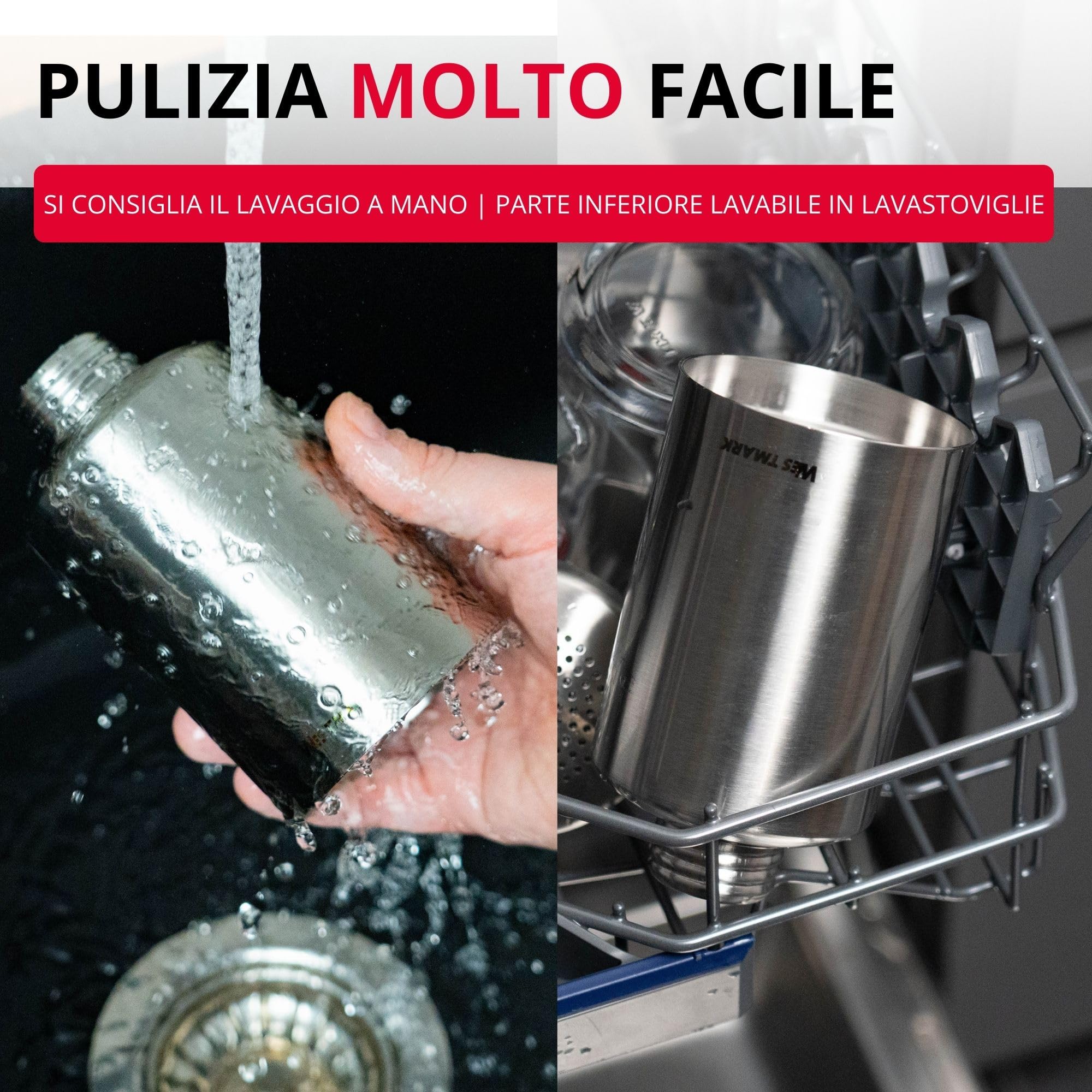 Westmark Alpha gastro saliera – ideale come portaspezie per cucine e catering, sale e zucchero – acciaio inox, 500 ml