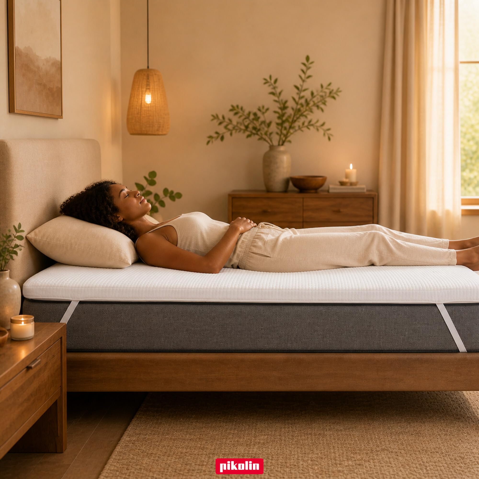 PIKOLIN Topper Singolo 80 x 190 cm Memory Foam Spessore 7 cm - Coprimaterasso da Hotel con Supporto Multizona Adattivo, Sfoderabile e Traspirante