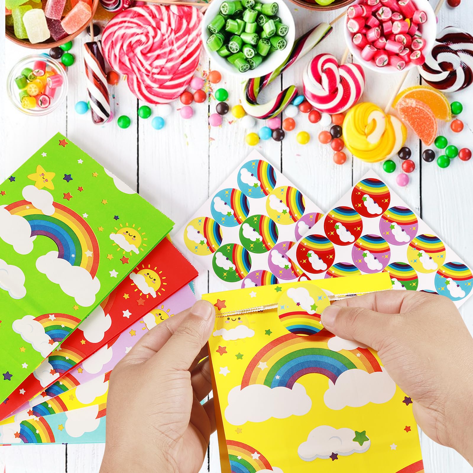 12Pezzi Sacchetti da Feste in Carta Kraft Colorate | FindTheDeal