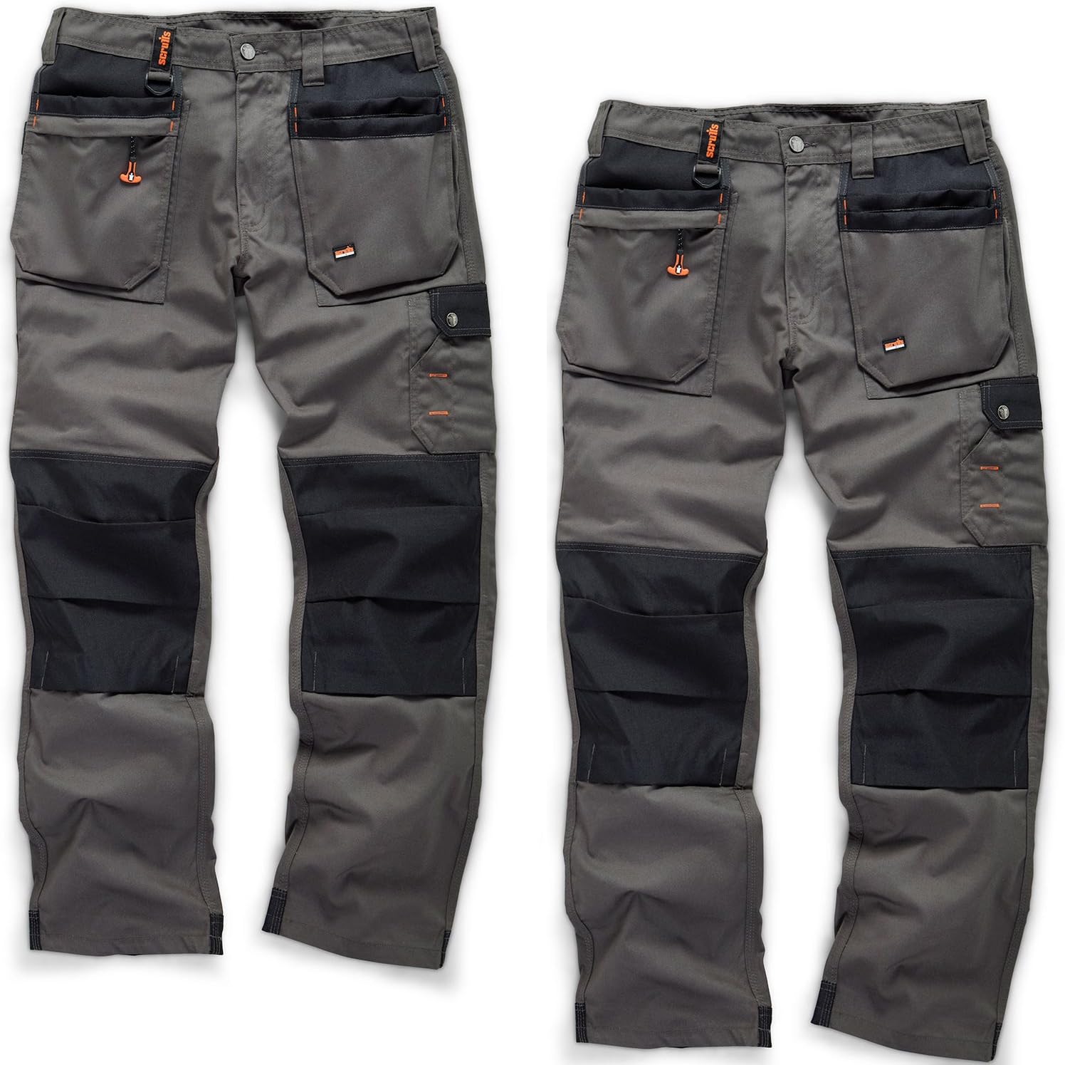 Scruffs Worker Plus Twin Pack Graphite Grey Work Trousers (32" Waist