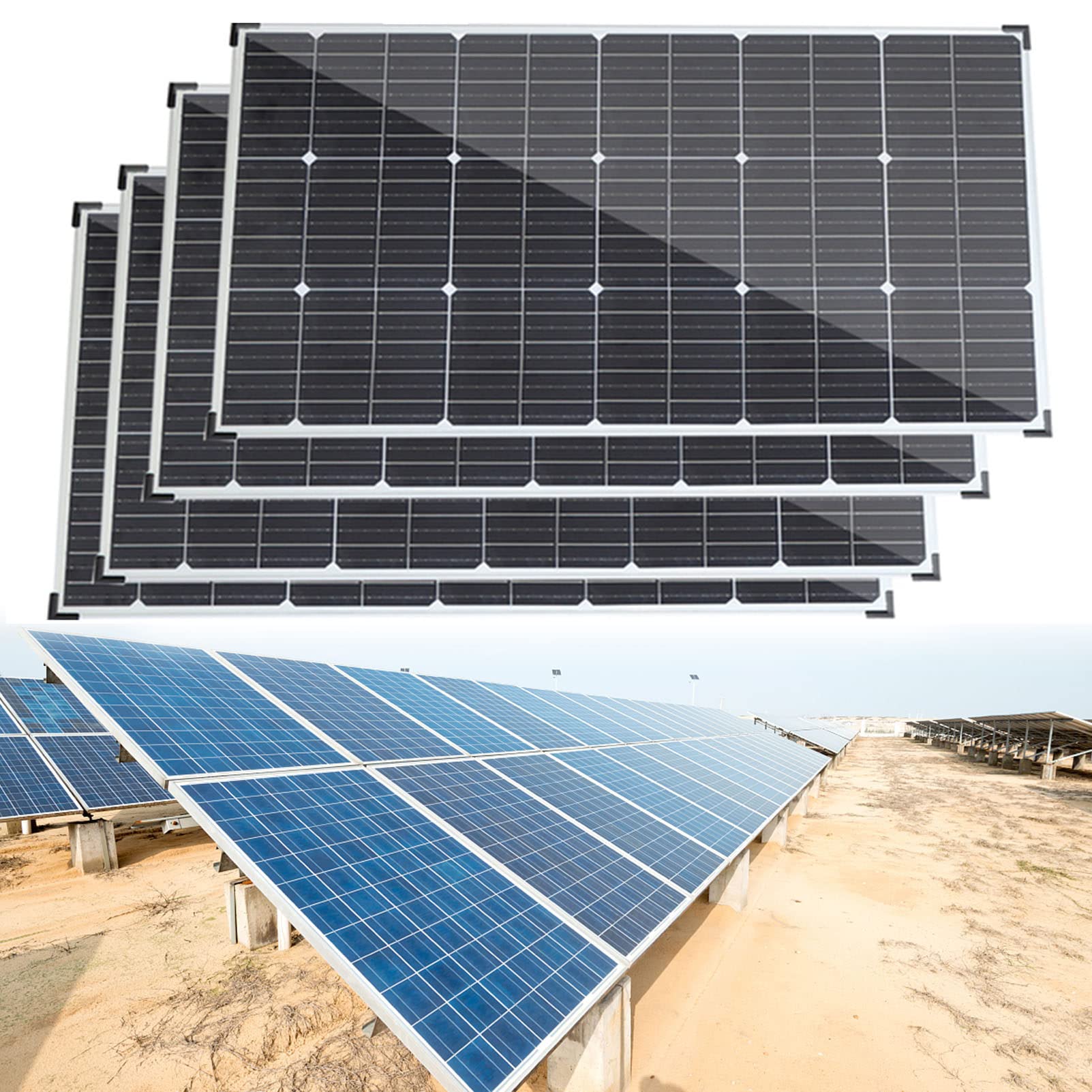 SXYKXYDL 200w Solar Panel, 800w Flexible Monocrystalline Solar Panel Kit Pv Module with 40a Controller for 18v Battery Charging Car Battery,fourpieces