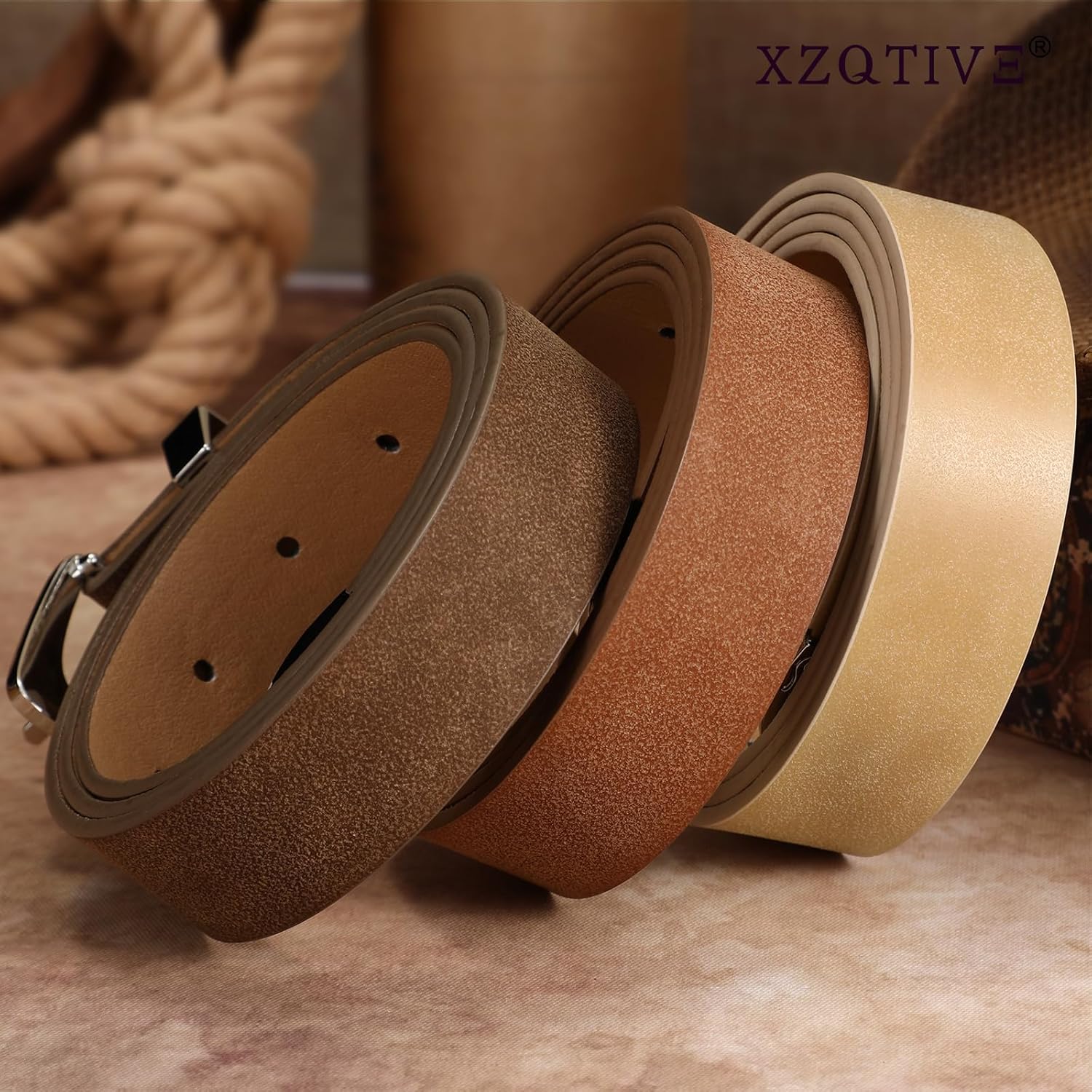 XZQTIVE Women Western Belt For Cowgirl Cowboy Suede Belt For Pants Jeans Vintage Leather Belts With Silver Carved Buckle - Image 6