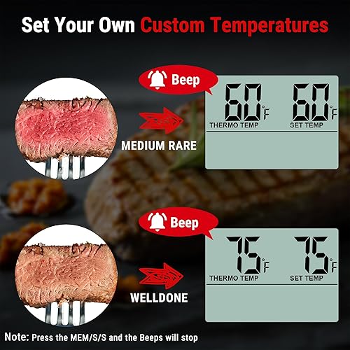 Miniatura 4 de Cocina digital LCD ThermoPro TP16grande de cocción comida carne termómetro para horno para barbacoa parrilla fumador temporizador de reloj integrado