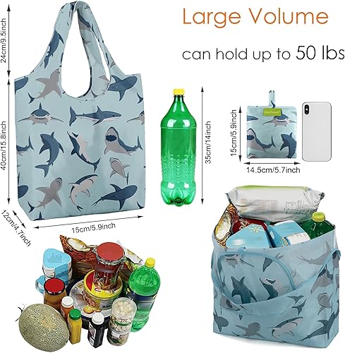 Vista 113 de BeeGreen Bolsa de viaje plegable reutilizable para regalo, bolsas de comestibles reutilizables, grandes regalos de vacaciones, bolsa de tela