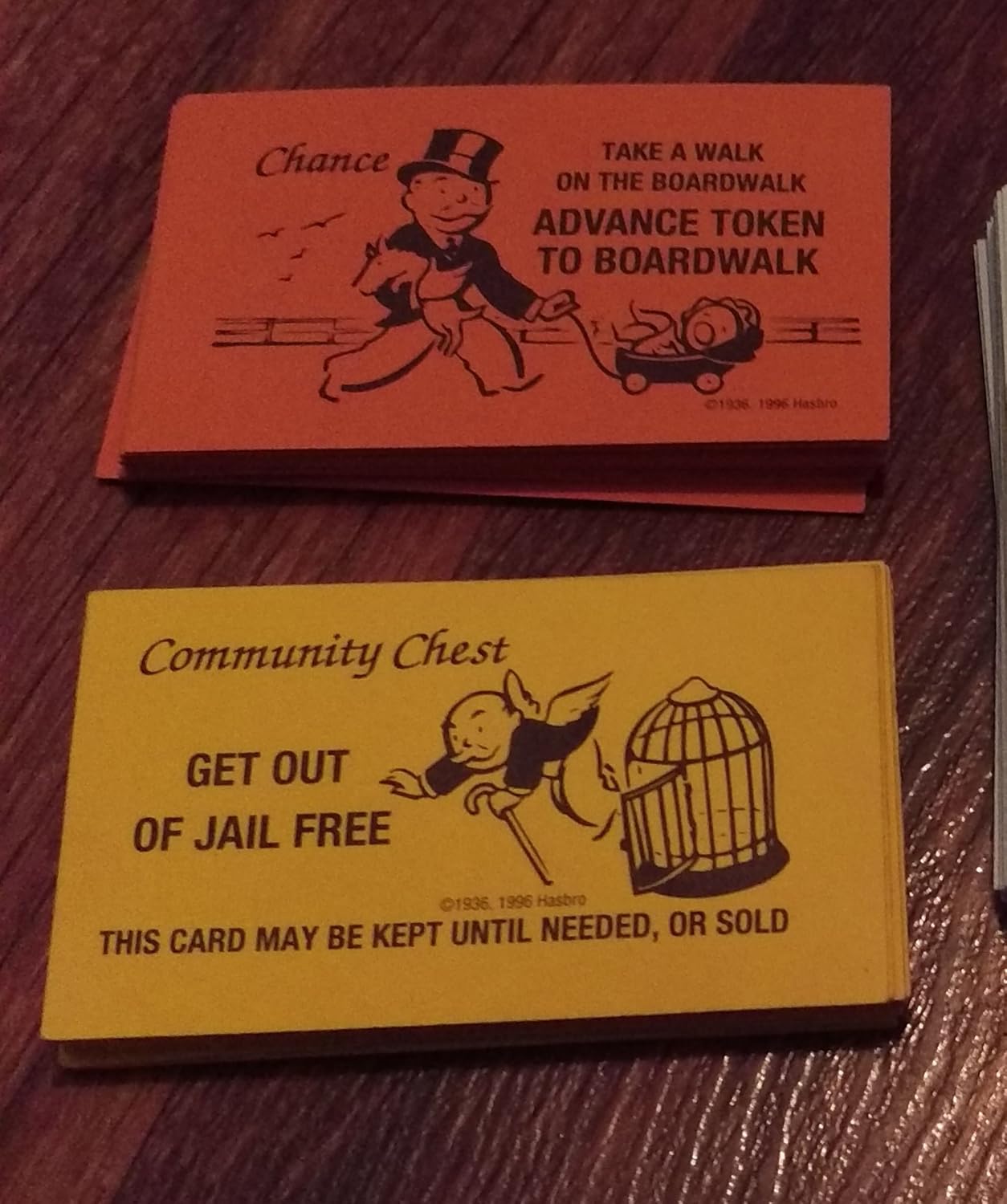 MONOPOLY REPLACEMENT CHANCE AND COMMUNITY CHEST CARDS! Inside Get Out Of Jail Free Card Template