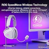 ASUS ROG Delta II White - Casque Gaming sans Fil (Équipement Officiel de Team Vitality, connectivité tri-Mode, ROG Speednova, membranes de 50mm, jusqu'à 110 Heures d'autonomie de Batterie, 315g) - 3