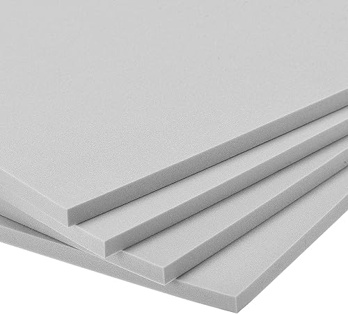 Miniatura 4 de uxcell Hojas de espuma EVA gris de 10 x 10 pulgadas, 0.276 in de grosor para manualidades y proyectos de bricolaje, 4 unidades