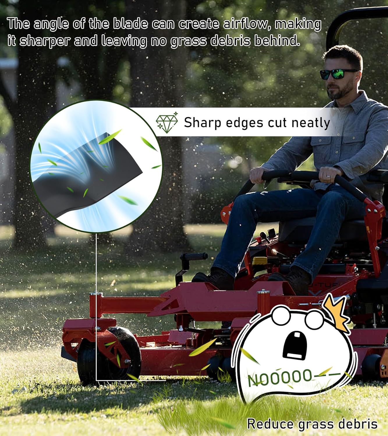 ELITEWILL GX20249 2Pcs Lawn Mower Blades Fit for 42 Inch John Deere L105 L110 L118 L100 L111 Scotts L1742 Mowers Lawn Mower Parts Replaces OEM #'s GX20433,GY20567,M128485, Black