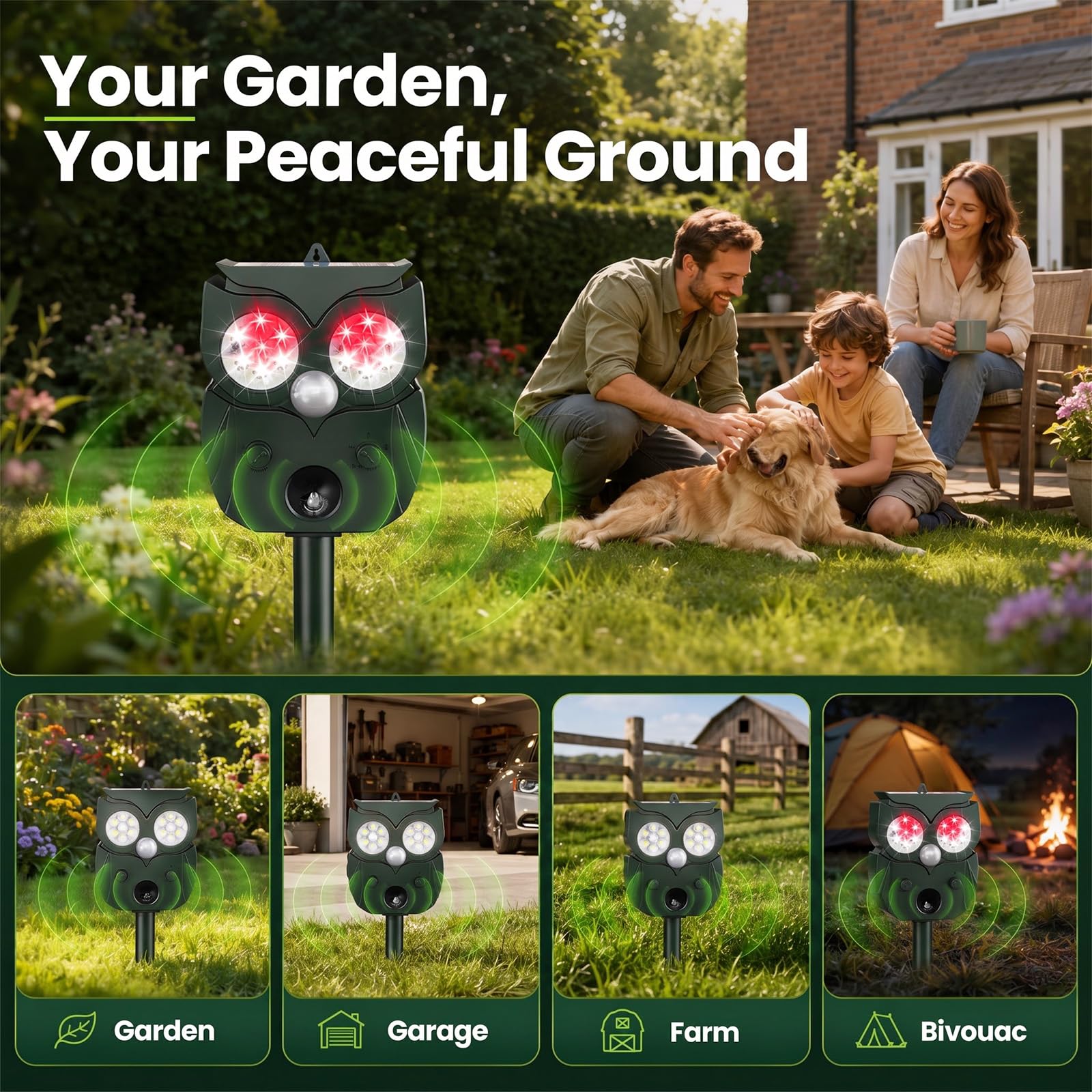 MQUPIN Répulsif pour chats pour jardins UK 5 modes