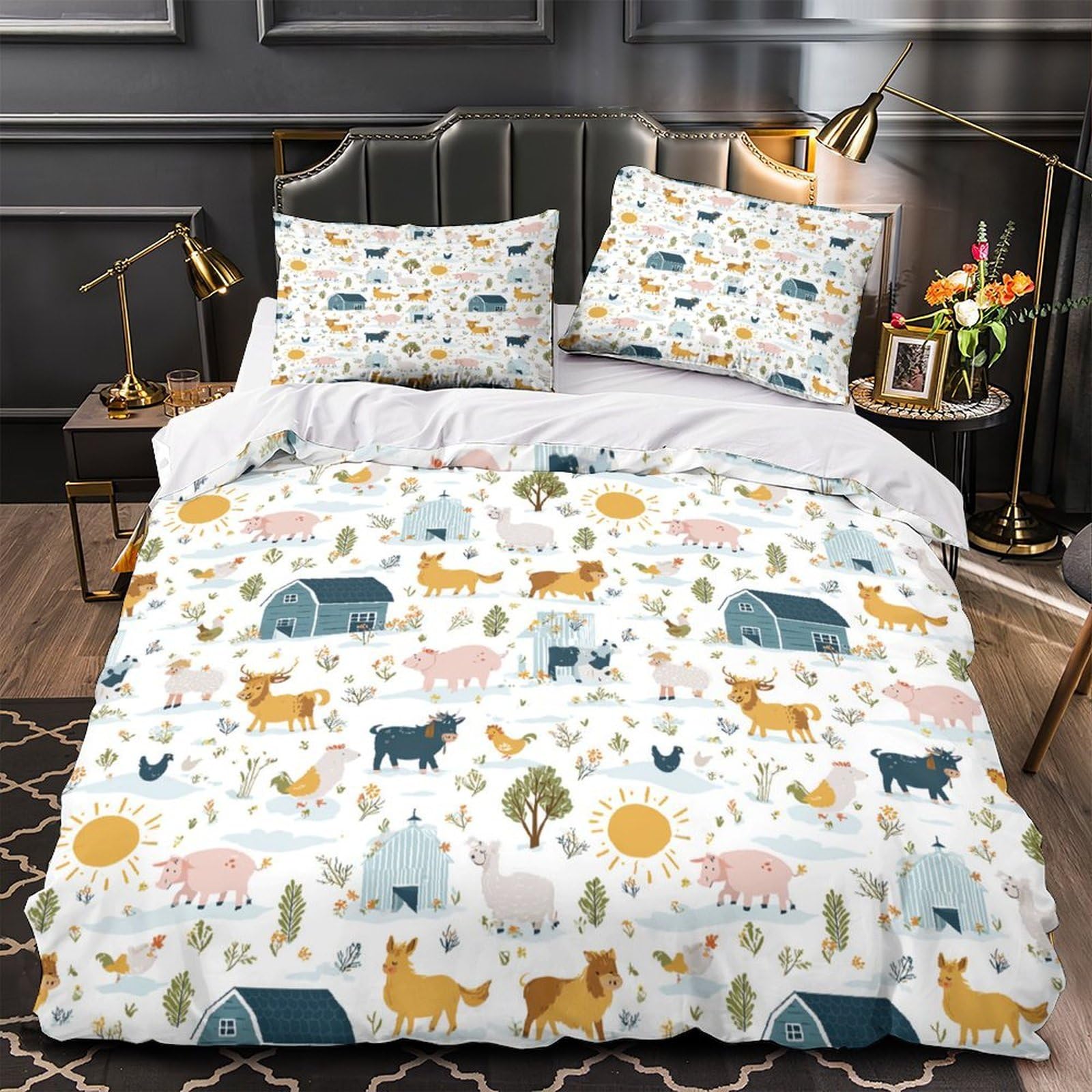 Housse de couette 200x200 dragon fantastique hypoallergénique contre les draps rudes