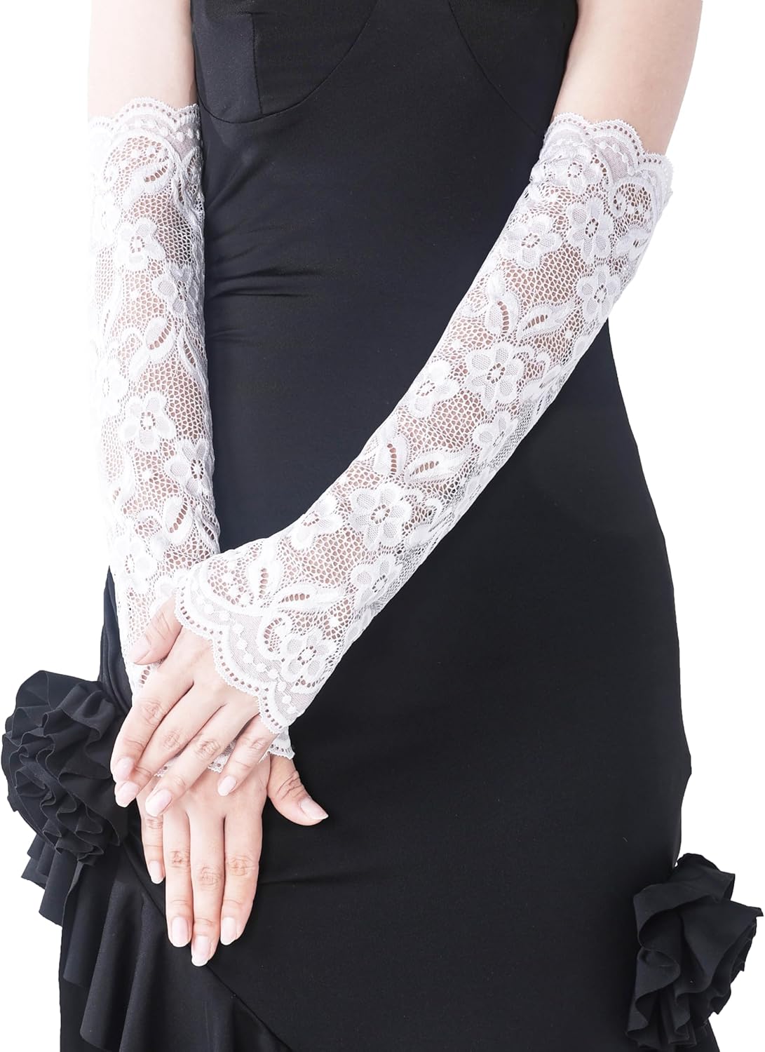 *daisysboutique* Long Party Gloves for Women 1920s 20s Satin Arm Sleeves Event Dress Costumes Opera Bridal Elbow Length - Image 5