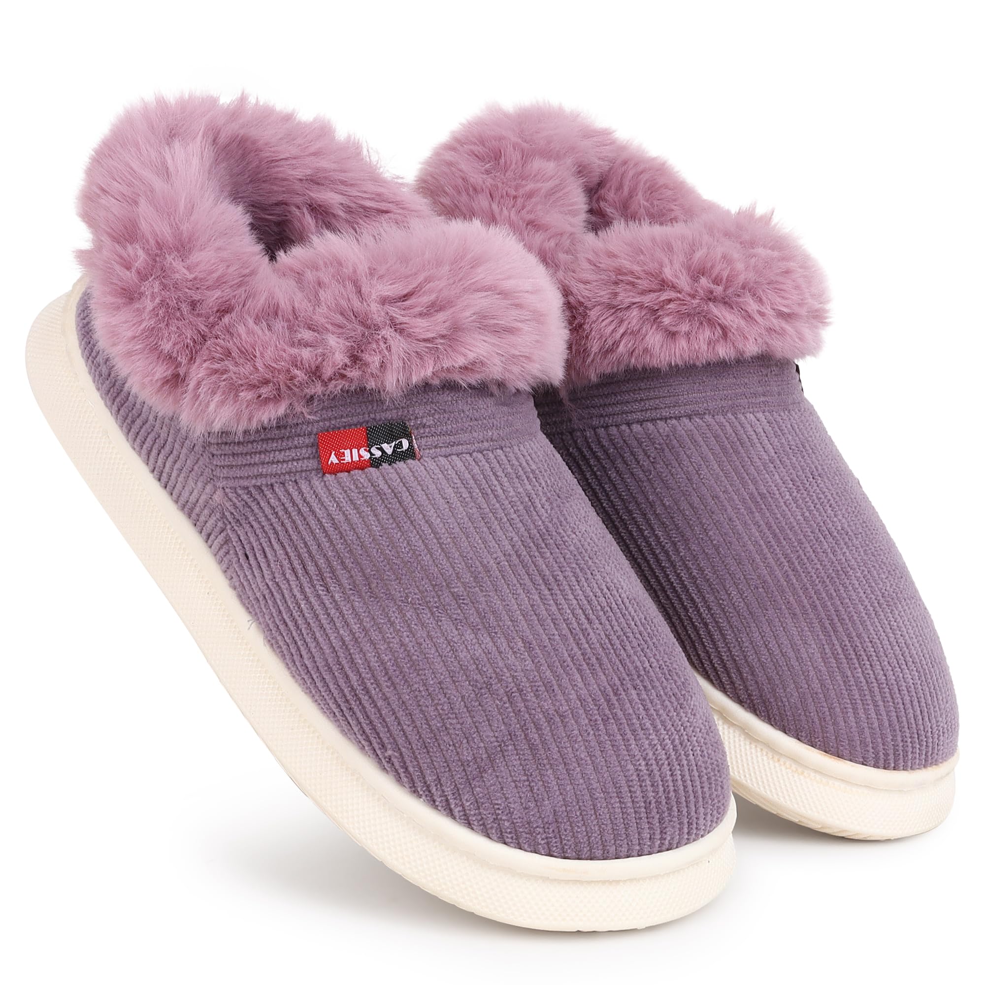 CASSIEY Comfortable Indoor/Outdoor Winter Snow Boot |Womens Slip on Fur Shoes- Purple (B0DG5W6VC7) Amazon Price History, Amazon Price Tracker
