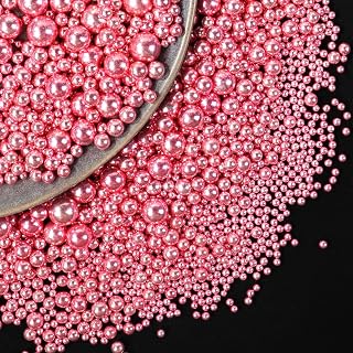Dazzjoy Edible Rose Gold Pearl Sugar Candy Sprinkles, Mix Size, 4.58oz, Sprinkles for Cupcake Decorating, Baking Cake Decorations, Wedding Party Valentines Easter Supplies
