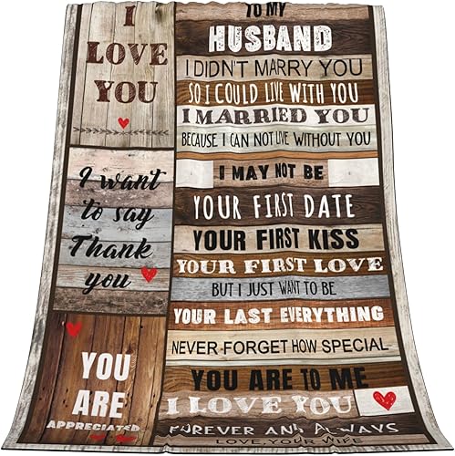 Miniatura 3 de Manta de regalo para marido de 80 x 60 pulgadas manta de franela de forro polar para cama silla sofá decoración del hogar cumpleaños Navidad para