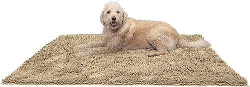 Miniatura 1 de Tapete de cama Furhaven para mascotas como perros y gatos  Alfombra para comida y toalla de baño de gamuza y felpilla absorbente para patas sucias,