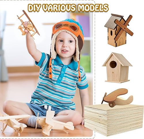 Miniatura 6 de Juexica 25 piezas de madera contrachapada de abedul de 0.236 in 14 x 12 x 12 pulgadas, madera sin acabar, madera artesanal en blanco para cortar