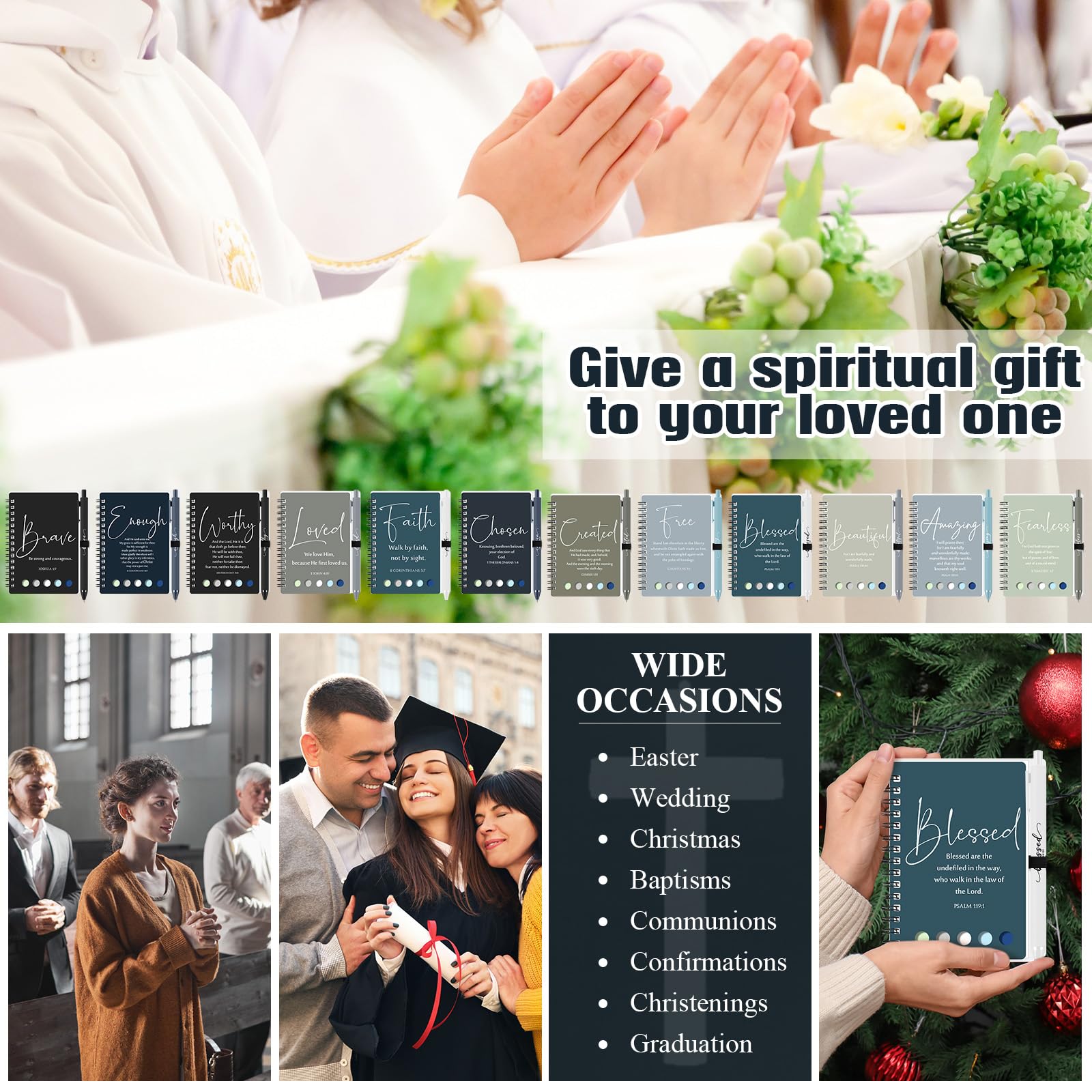 Kosiz 24 juegos de regalos cristianos diarios de oración a granel