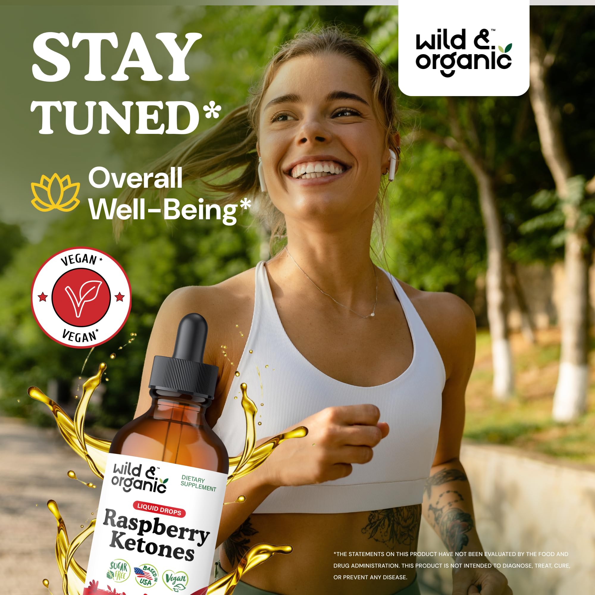 Wild & Organic Raspberry Ketones Liquid Drops - Overall Well-Being - 4 oz — Amazon image 2