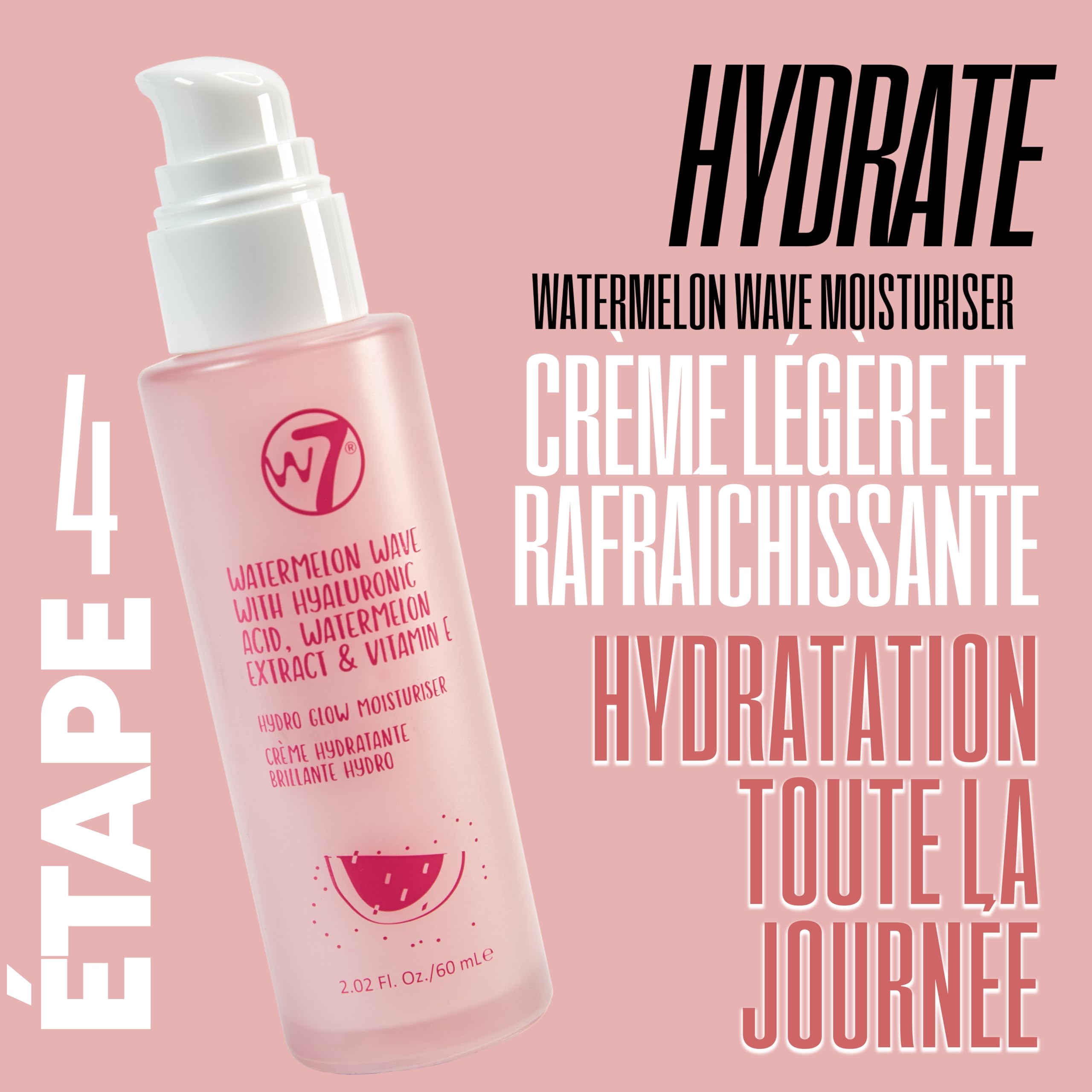 W7 Coffret de Soin de la Peau - Routine Quotidienne en 5 Étapes - Crème Hydratante, Sérum, Tonique, Nettoyant et Masque pour les Lèvres