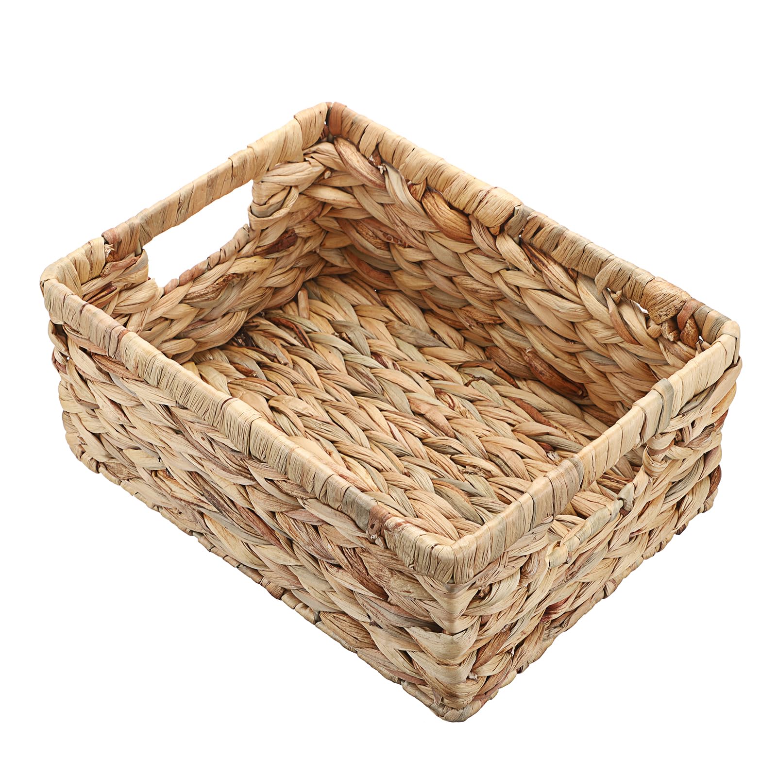 Panier en osier jacinthe d'eau pour étagère de salon chaleureuse