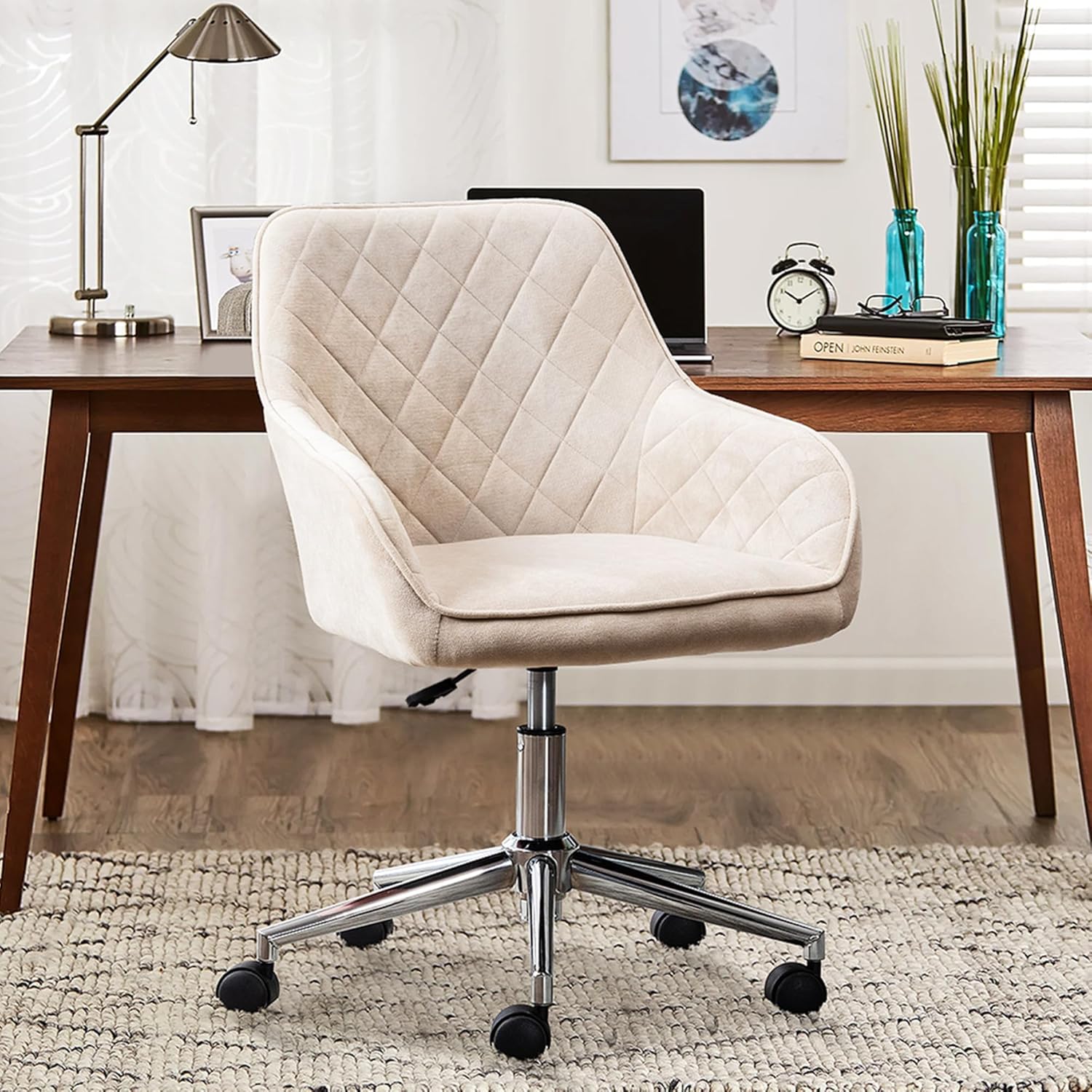 Recaceik Cute Office Chair Velvet Home Computer Chairs