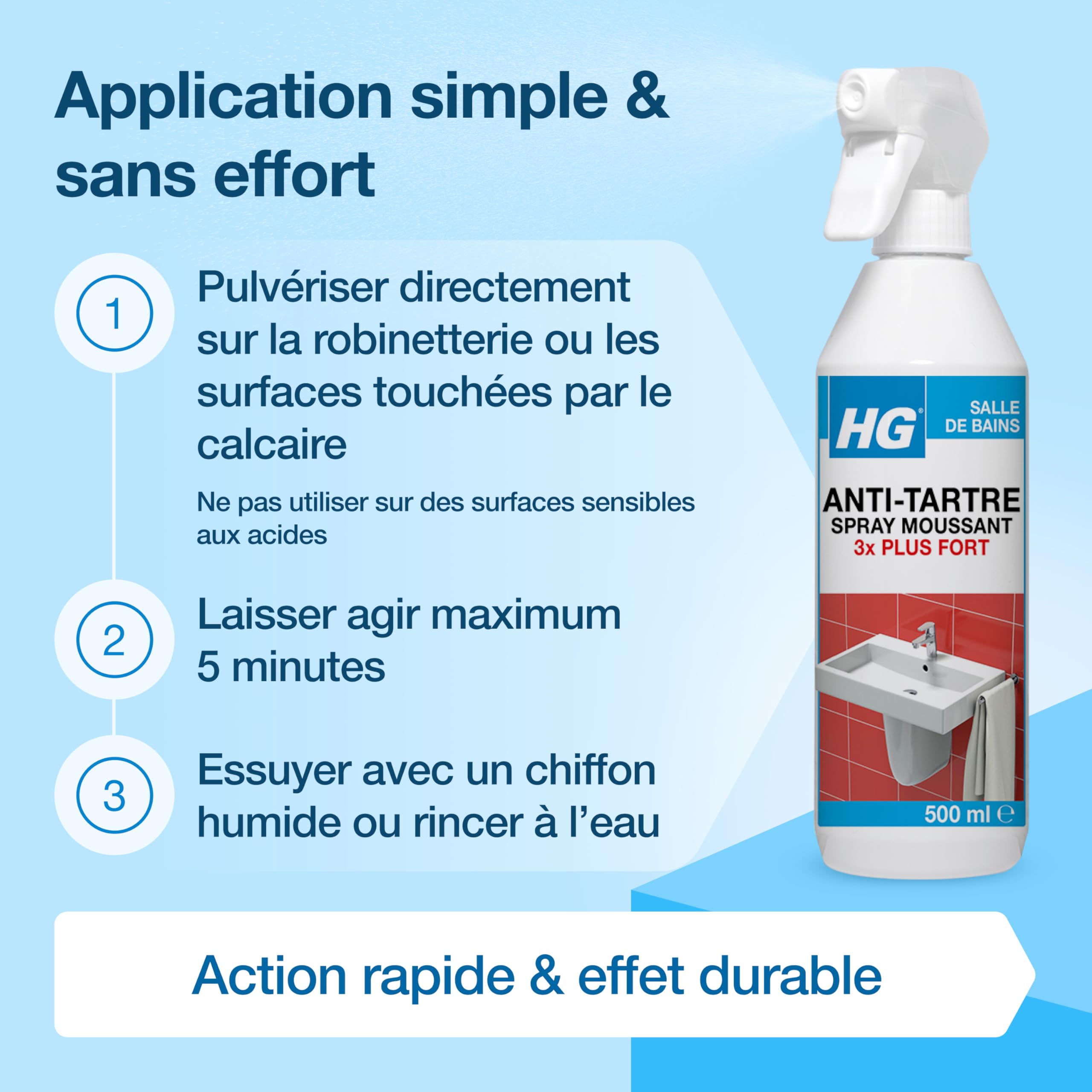 HG - Espray en espuma antical, 3 veces más fuerte 500 ml – Juego de 2