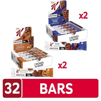 Special K Bar Protein Meal Bars, Meal Replacement, Variety Pack, 3.18lb Case (4 Boxes, 32 Count)