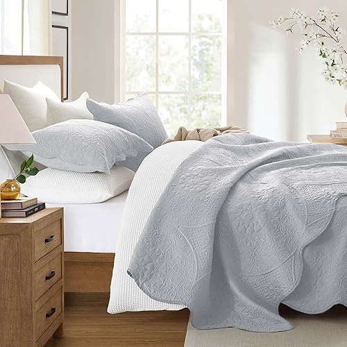 Vista 73 de IR Imperial Rooms - Juego de colcha individual (68 x 86 pulgadas) + 1 funda de almohada (20 x 26 + 2 pulgadas), 2 piezas, ligera, reversible