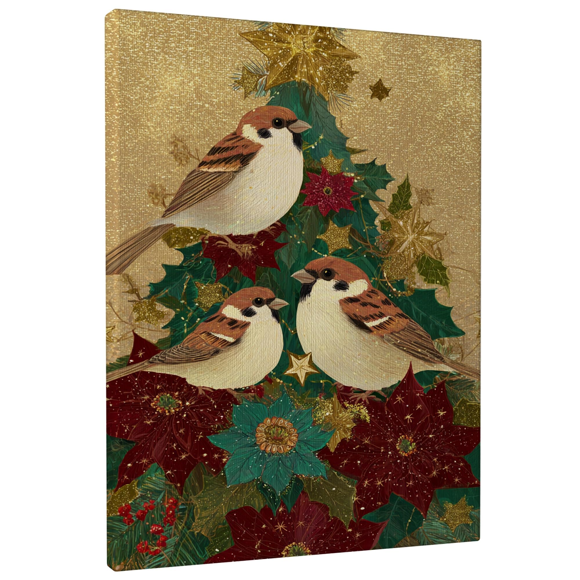 Toile murale moineau pour raviver un mur blanc de cuisine