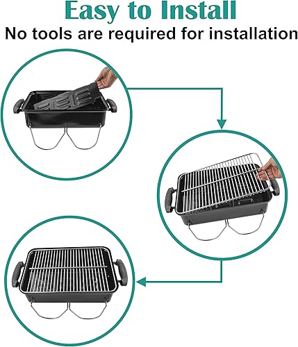Miniatura 5 de Barra aromatizante de acero inoxidable para Weber 1141001 Go-Anywhere Gas Grill, repuesto para Weber 9201