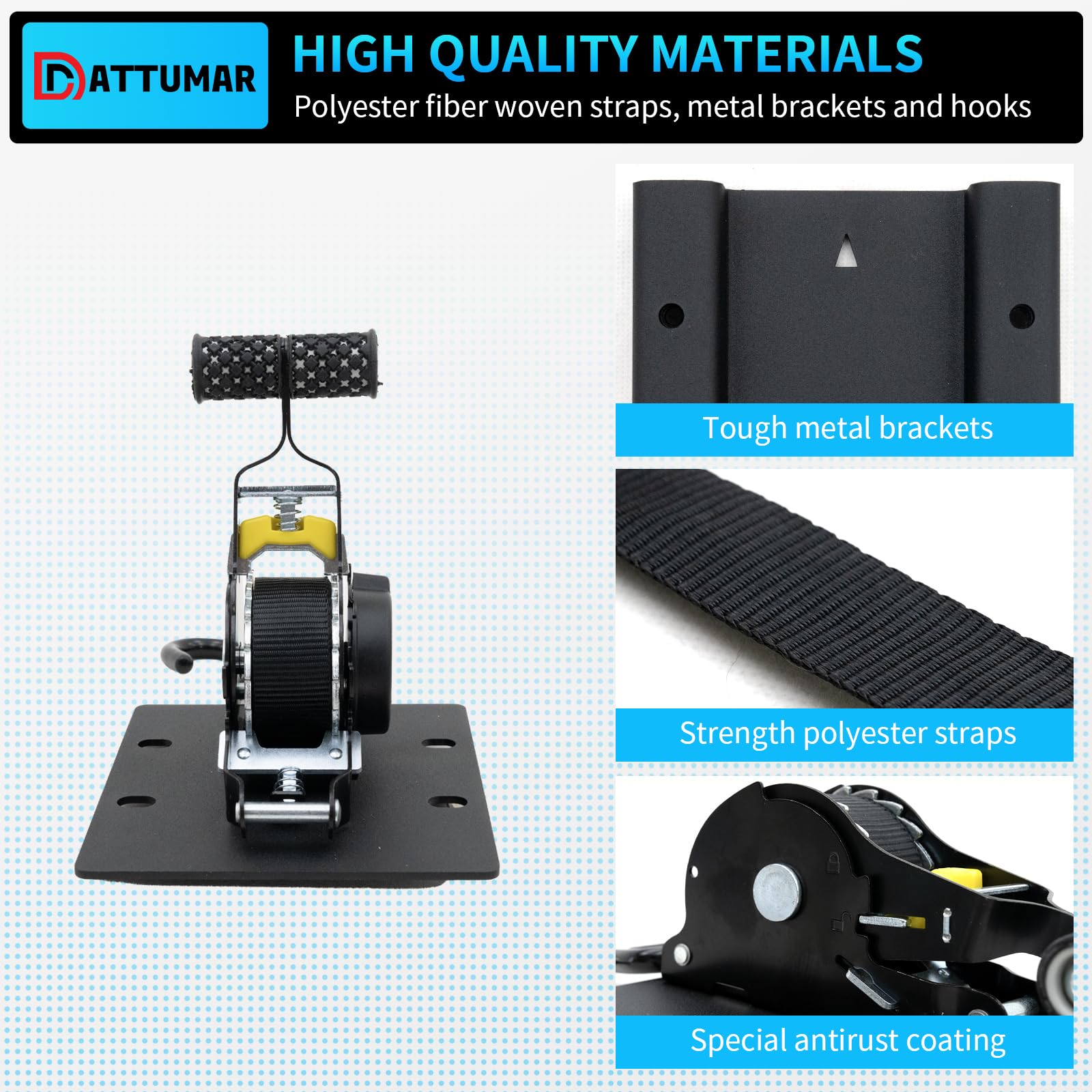 Dattumar Retractable Ratchet Straps For 2022-2025 Nissan Frontier - 2PC Auto Retracting Tie Down System - View #7