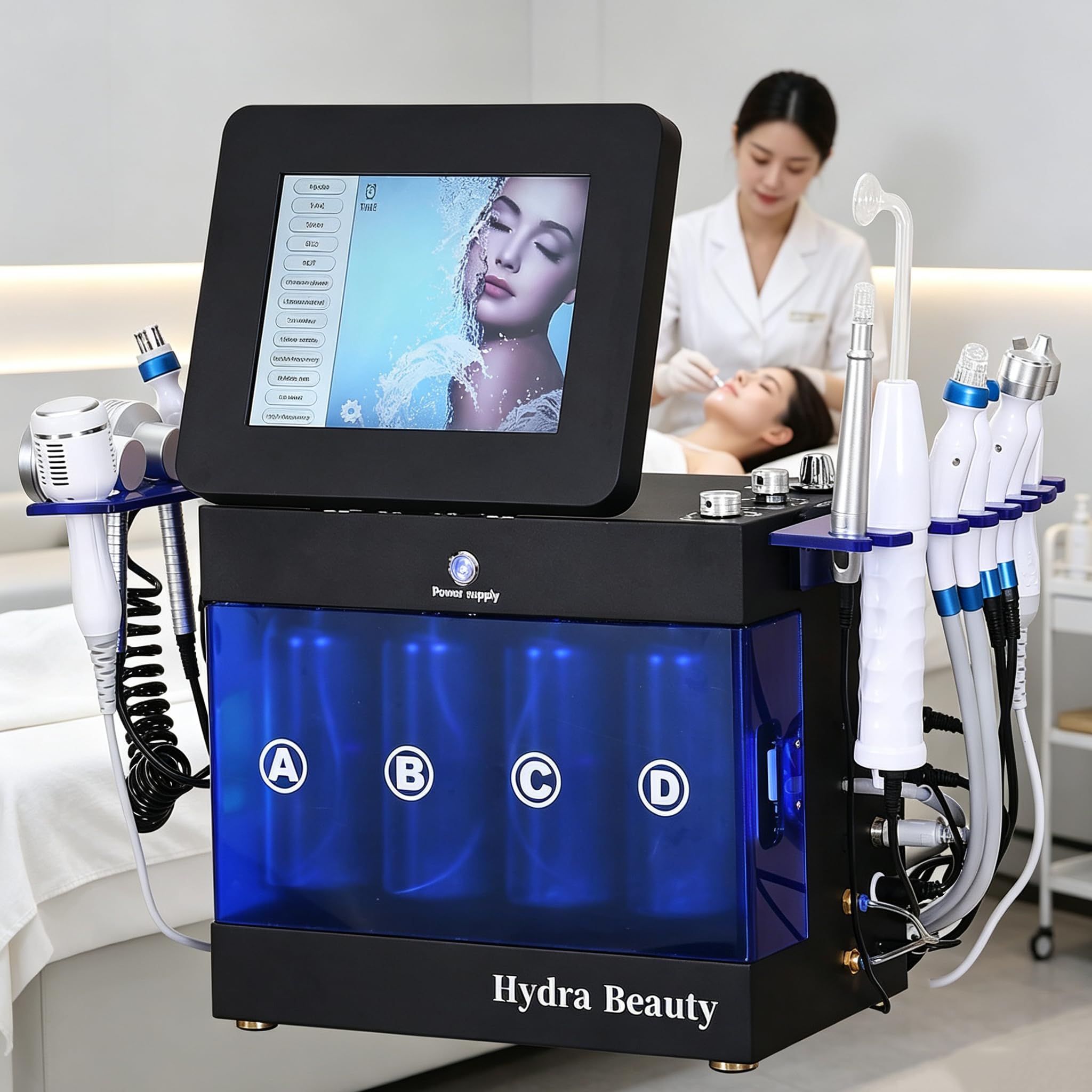 14-in-1-Hydra-Dermabrasionsgerät | Diamant-Peeling,Hydra-Wasserstrahl-Gesichtsbehandlung, Mikrodermabrasion,Gesichtsreinigung und Hydro-Facial-Schönheitsgerät