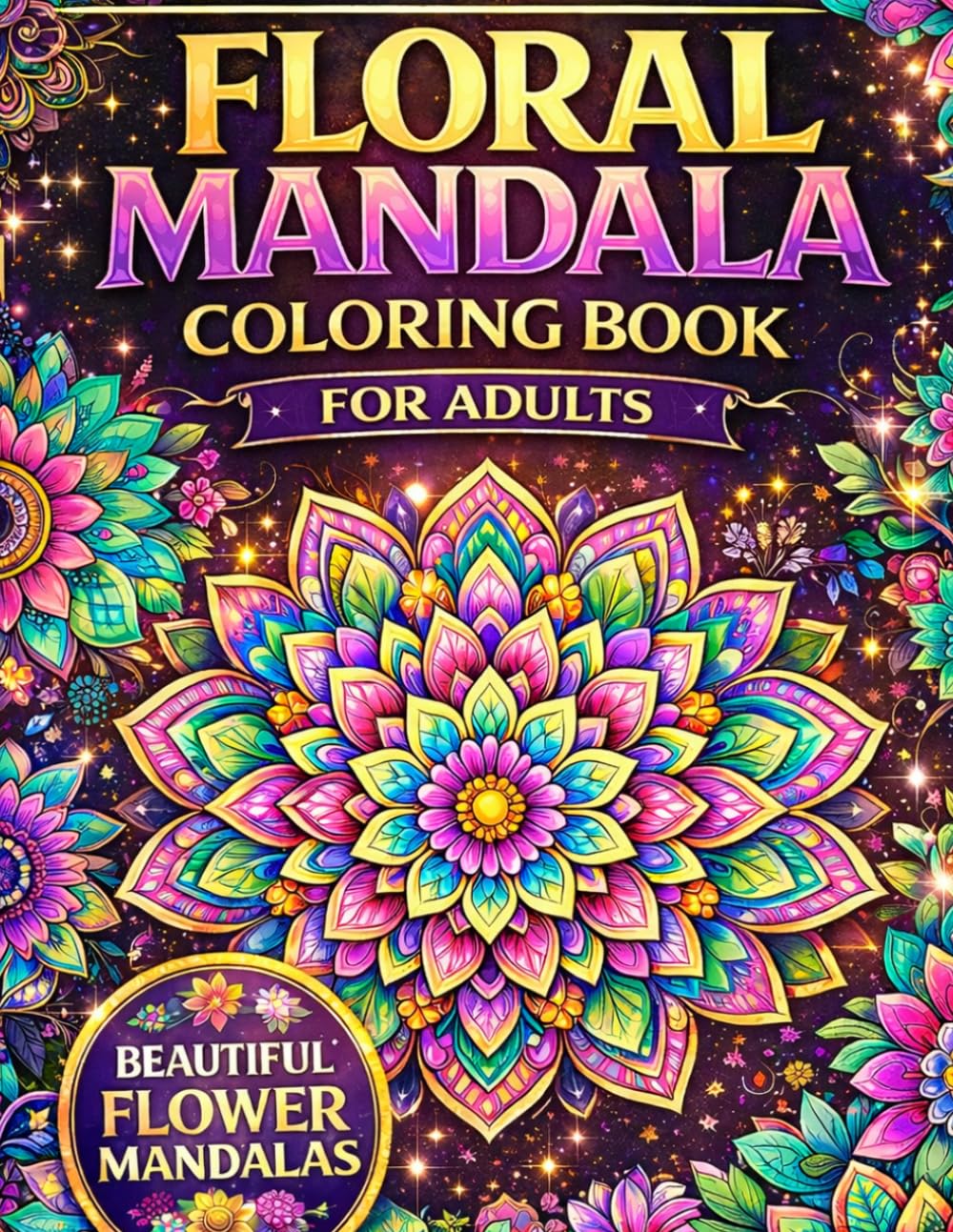 Floral Mandala Coloring Book for Adults: Beautiful Flower Mandalas for Relaxation and Stress Relief