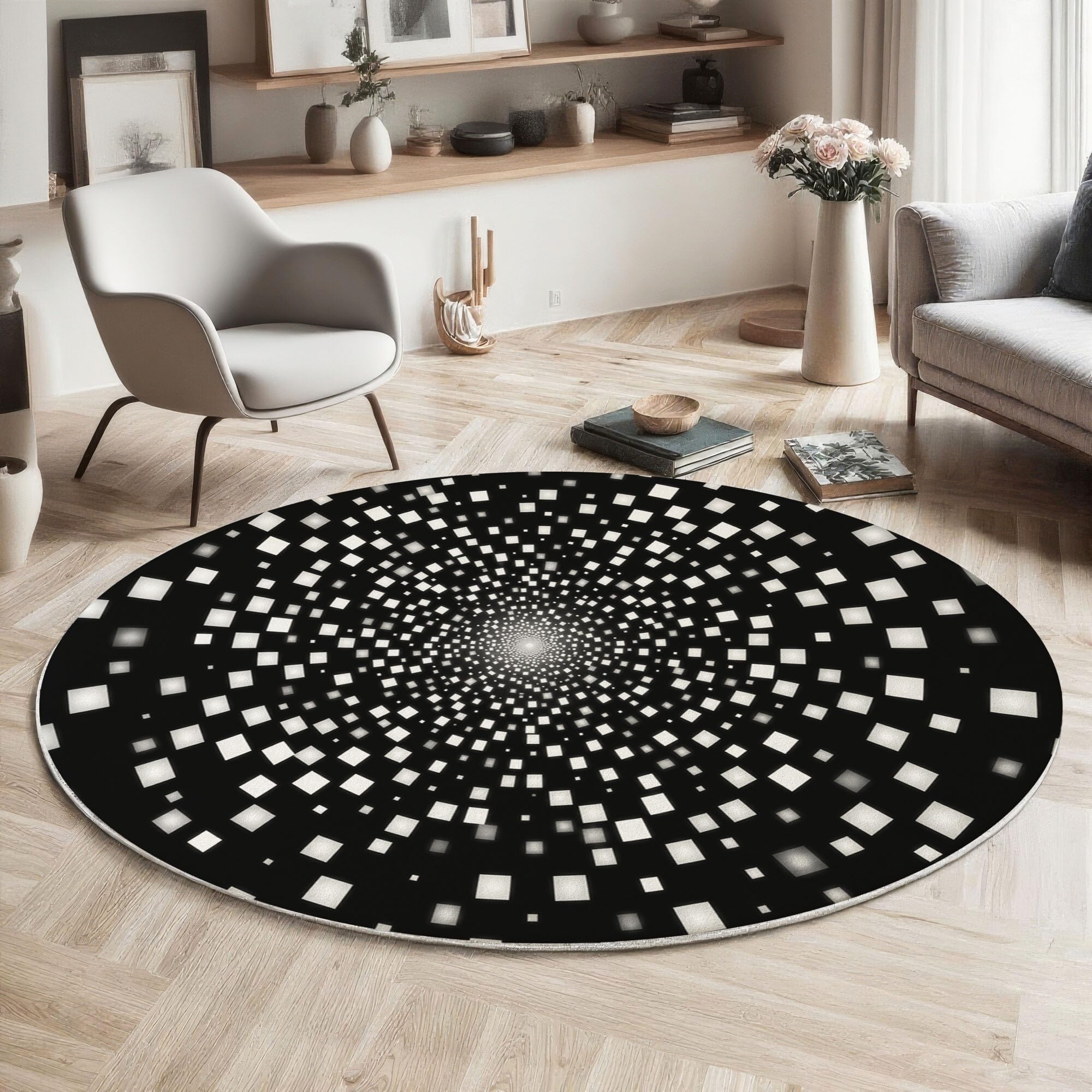 Tapis interieur antidérapant rond 100cm pour salle de jeux enfant