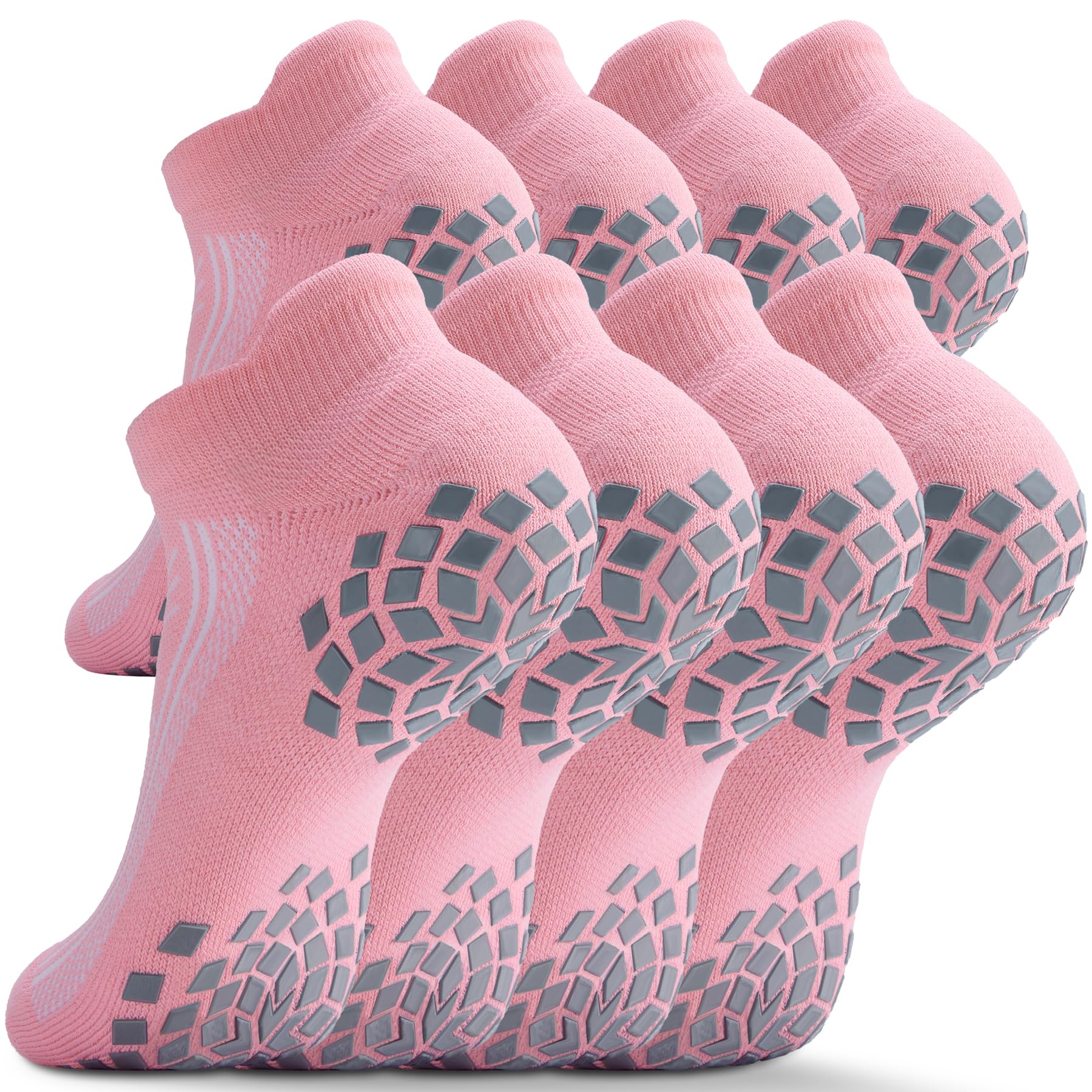 Pilates Grip Socks - Cushioned Slipper Non-Slip Grippy for Women Men Yoga - Barre Workout Hospital Sticky Socks