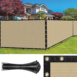 6x10 Foot Heavy Duty Desert Beige Mesh Tarp - Reinforced Grommets Weatherproof Tarp