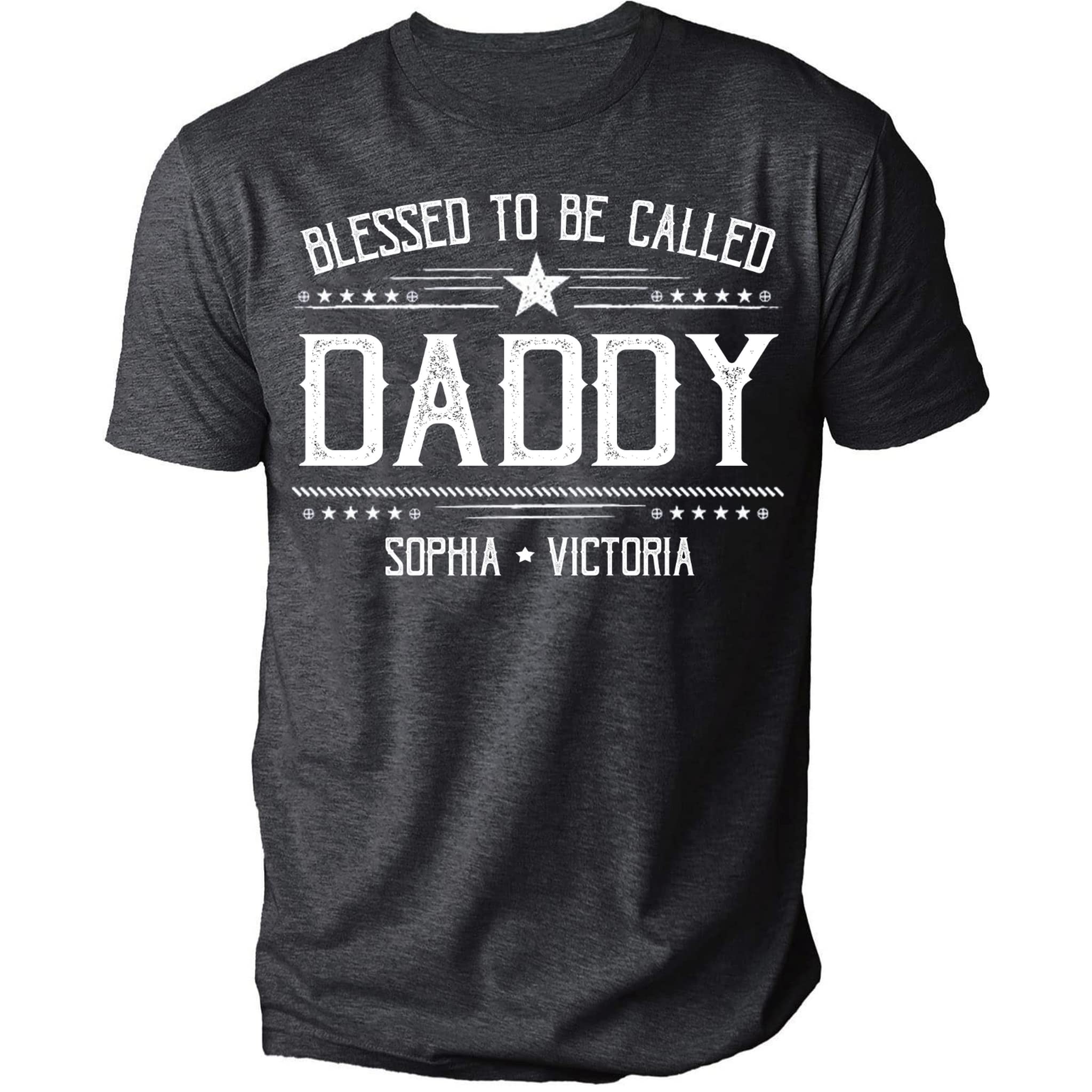 Personalized Dad T-Shirt Blessed to be Called Daddy Shirt for Men Custom Grandpa Shirts Cool Fathers Day Shirt