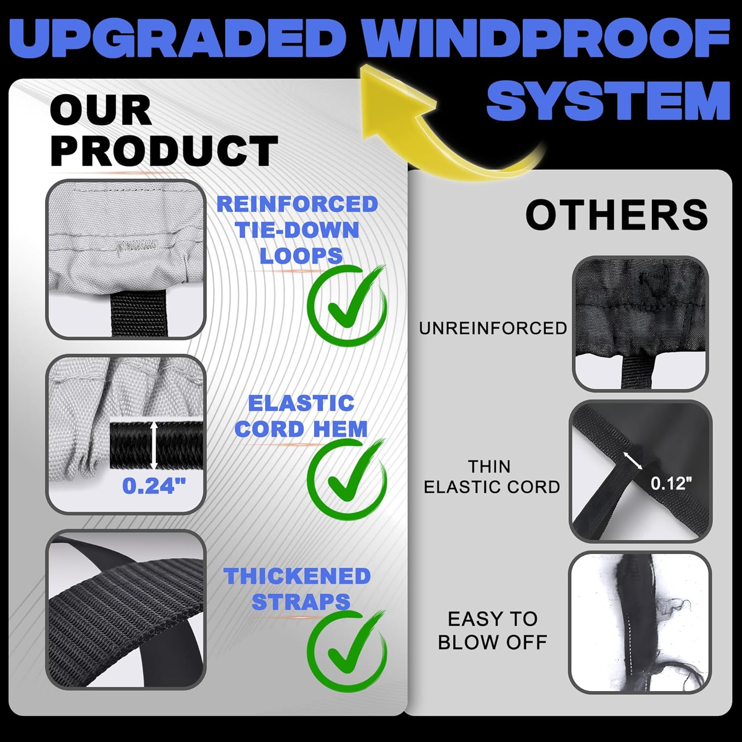 FOCEAN Boat Covers 17-18ft 1200D Waterproof Heavy Duty Marine Tarp Gray Cover, Fits Bass, V-Hull, Tri-Hull, Runabout & Fish Ski Boats with Storage Bag