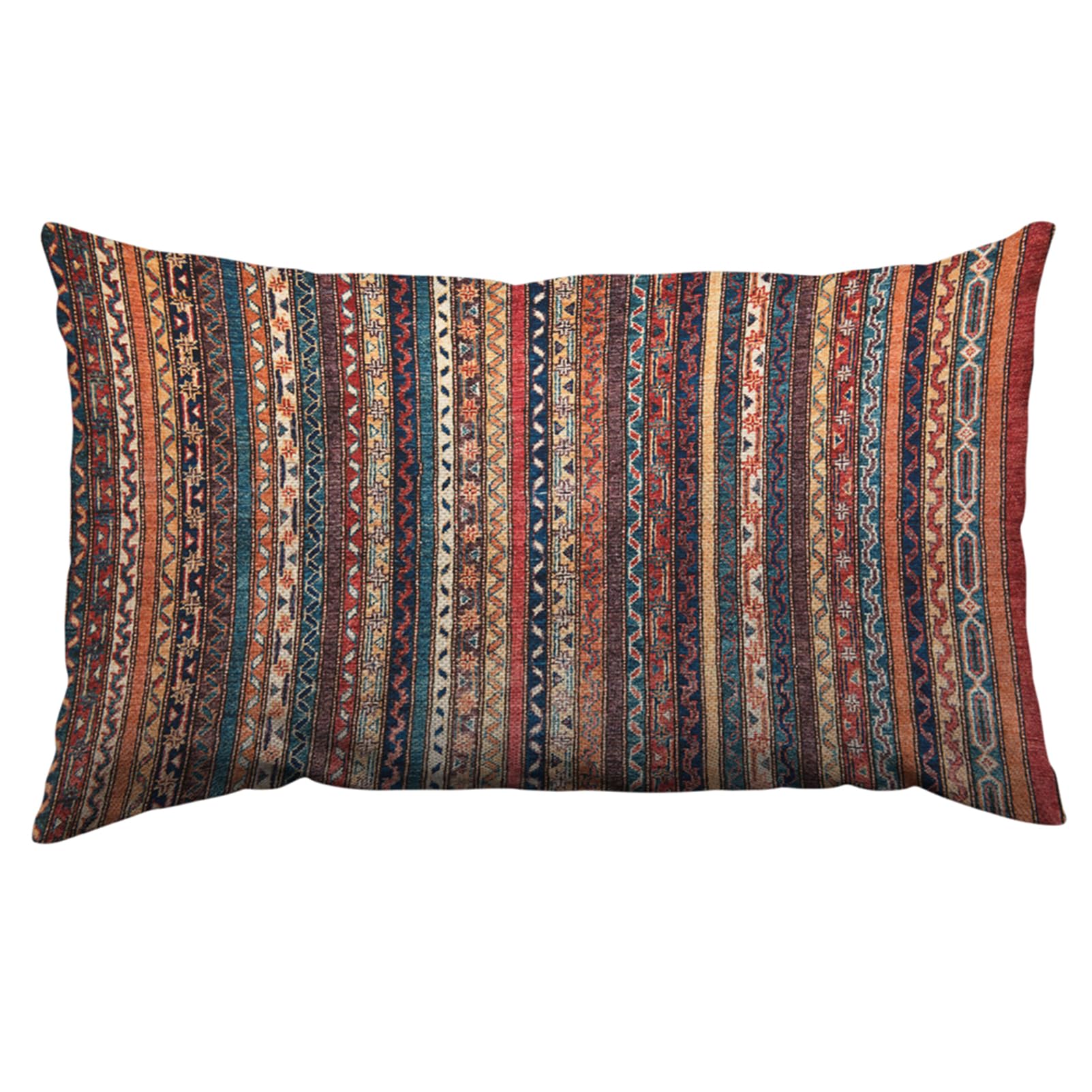 Orythyra Vertical Stripes Cushion Cover 30x50cm Vintage Ethnic-Inspired Cotton Linen Pillow Cover Decorative Throw Pillows Farmhouse Decor for Home Cushion Case 12 x 20 Inch
