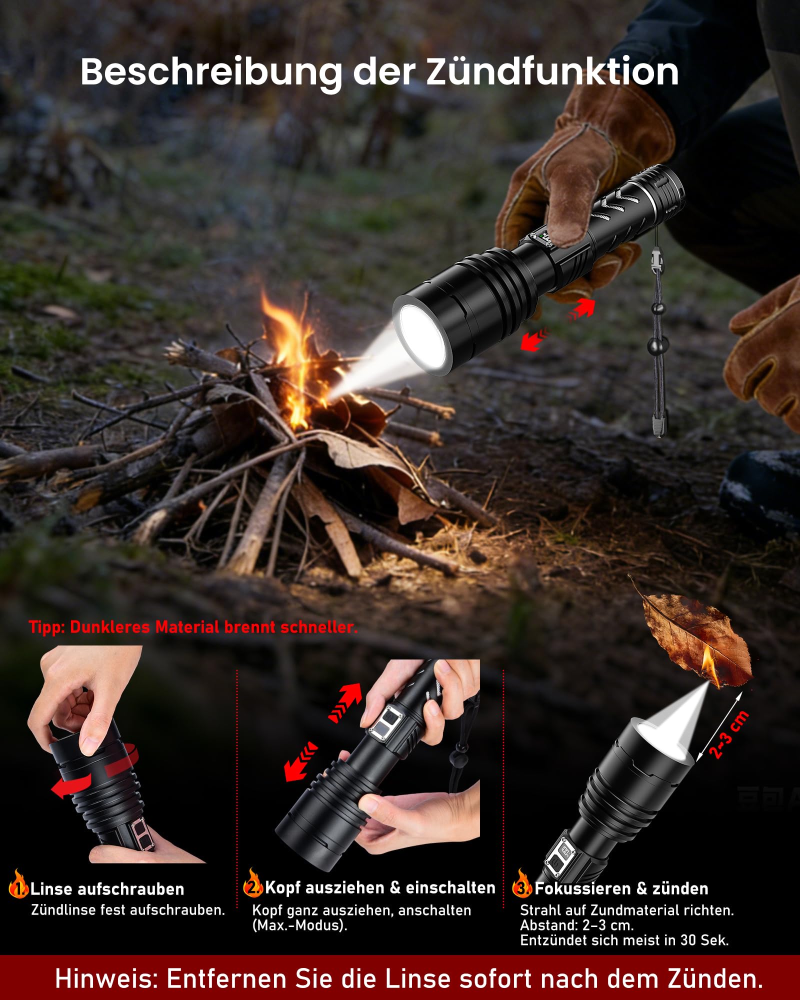 Shadowhawk Lampe de poche LED rechargeable 1 000 000 lm extrêmement