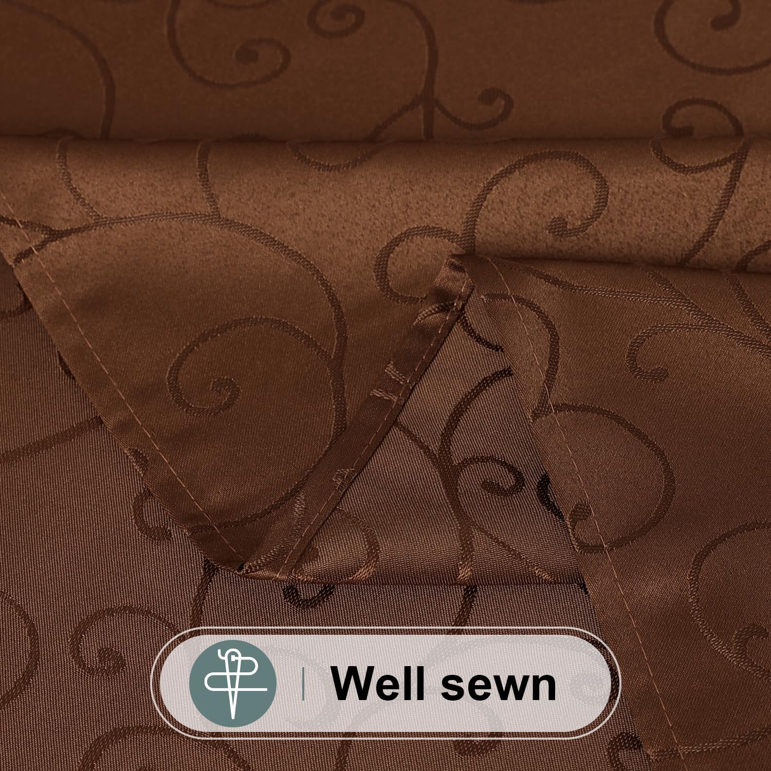 Homaxy Table Cloth Round 150 cm, Washable Polyester Jacquard Tablecloth - Image 4