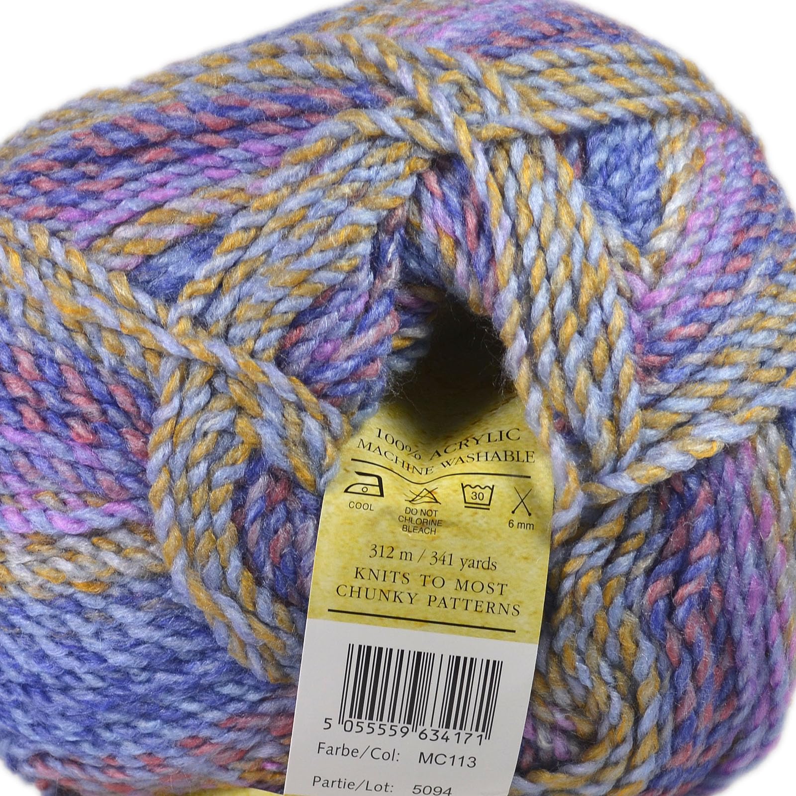 James C Brett Marble Chunky Yarn – 200g Ball of Supersoft Acrylic Knitting & Crochet Wool – Create Fast, Cosy Garments with a Beautiful Marbled Effect (Surf)