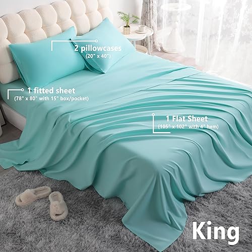 Vista 60 de NTBAY Juego de sábanas de 3 piezas, 100% microfibra tamaño individual, 1800 hilos, súper suave y acogedor, resistente a las arrugas, a la Aqua