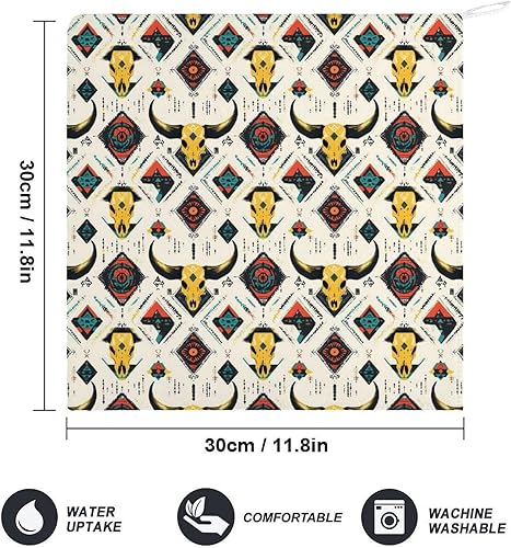 Miniatura 2 de Decorative Hand Towels for Bathroom - Retro Goat Skull Print Soft Absorbent Small Bath Hand Towels for Kitchen, Farmhouse, Spa, Hotel, Guest Tea and