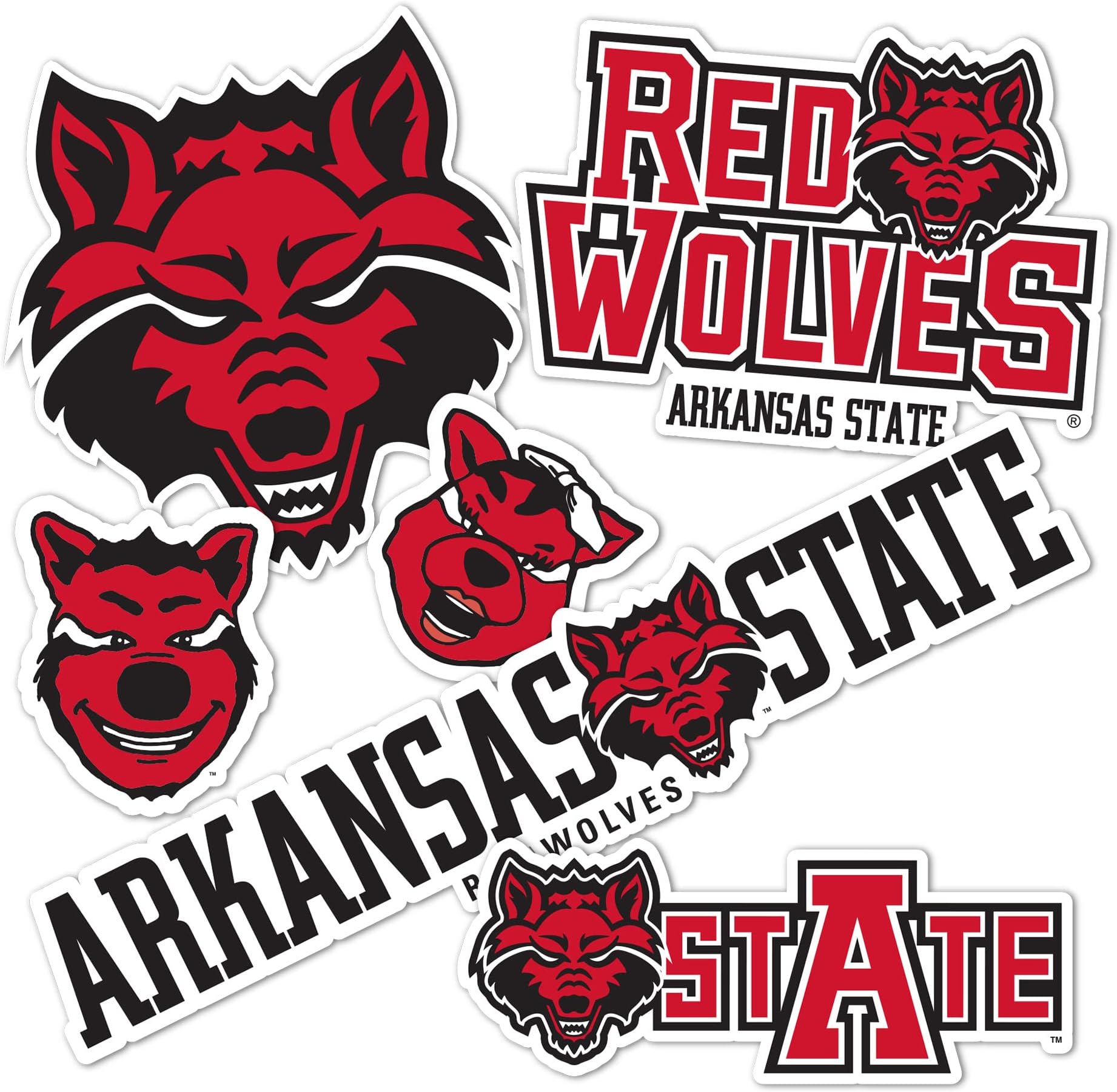 Arkansas State University Sticker Red Wolves A-State ASU Stickers Vinyl Decals Laptop Water Bottle Car Scrapbook T2 (Type 2)