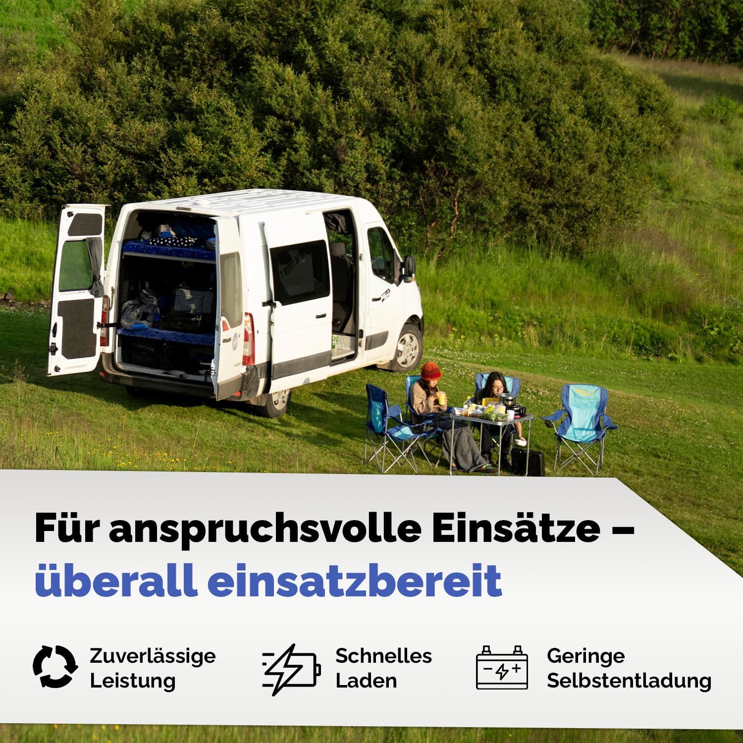 Electronicx AGM Caravan Edition Versorgungsbatterie 12V 80Ah / 80 Ah Deep Cycle Batterie wartungsfrei versiegelt Pluspol rechts – Wohnmobil Wohnwagen Solar Freizeitbatterie 242×175×190mm zyklenfest